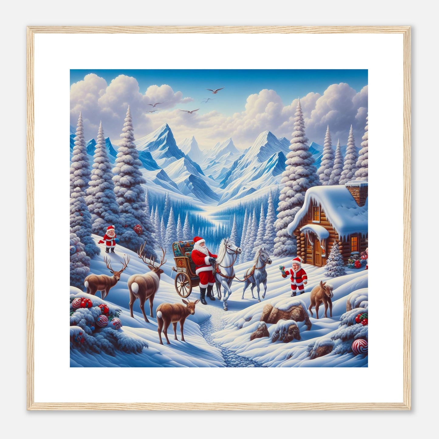 Wall Art - Winter 55 - Santa Claus and horses