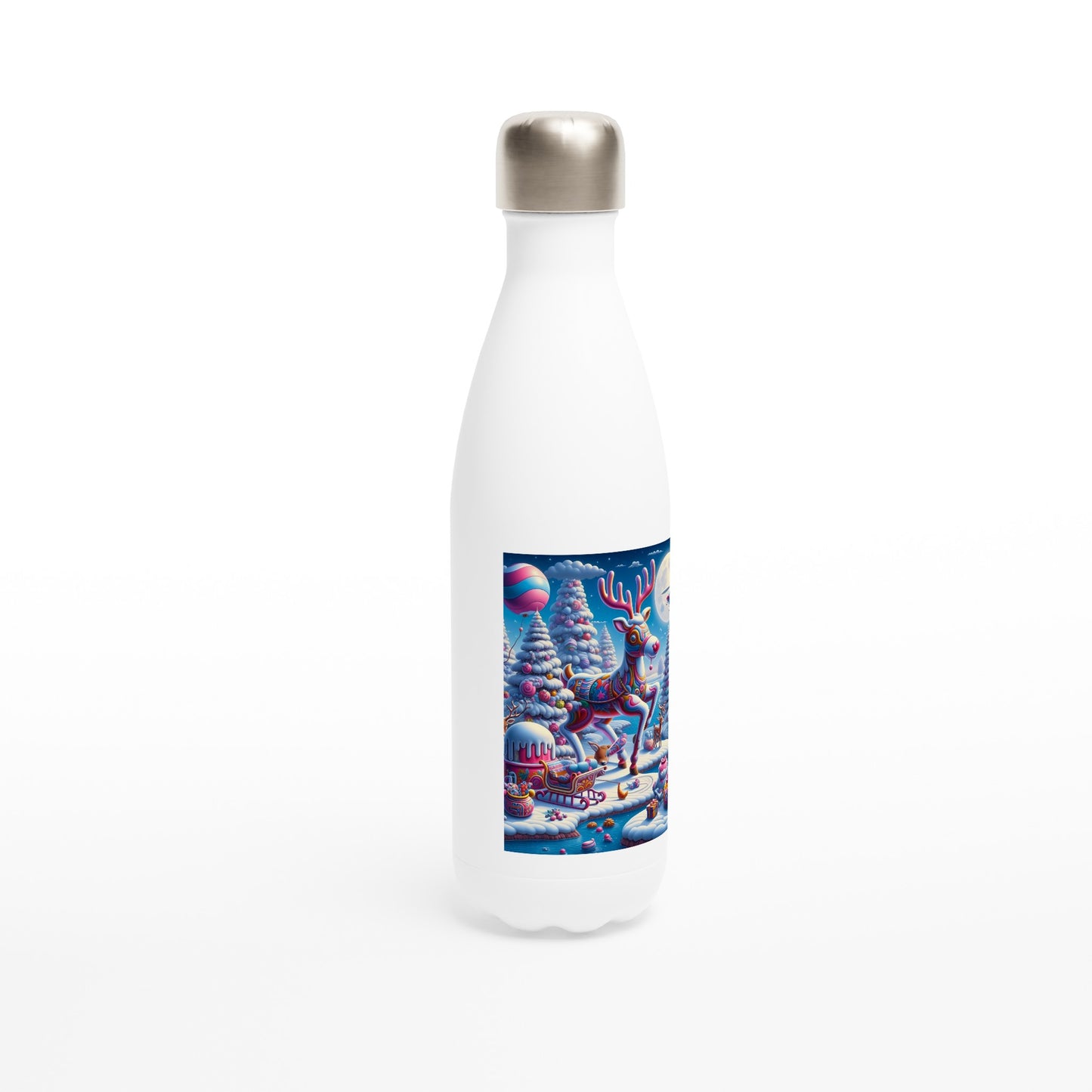 White 17oz Stainless Steel Water Bottle - Winter 235