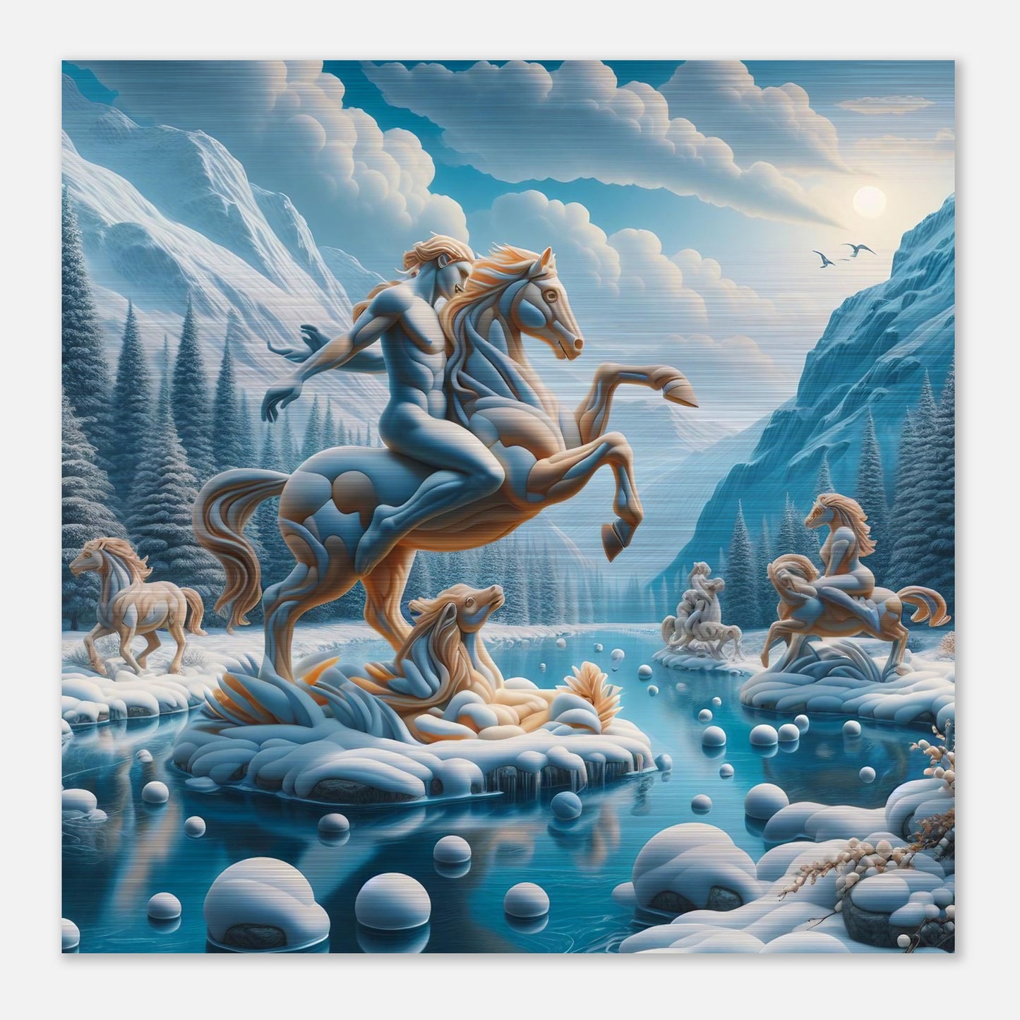 Wall Art - Winter 76 - Man on a horse
