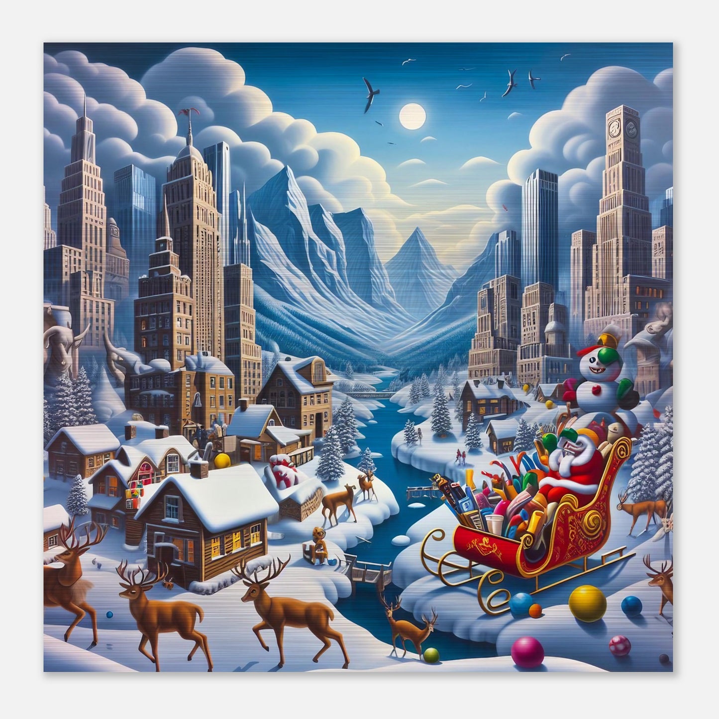 Wall Art - Winter 33 - Sleigh and river