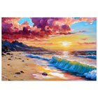 Brushed Aluminum Print - Beach Sunset 1