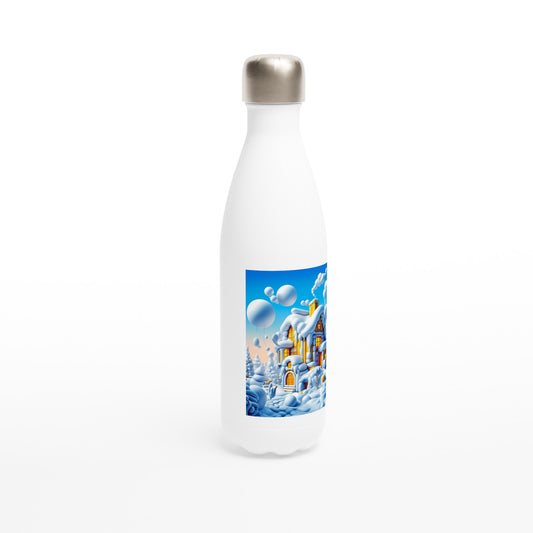 White 17oz Stainless Steel Water Bottle - Winter 111