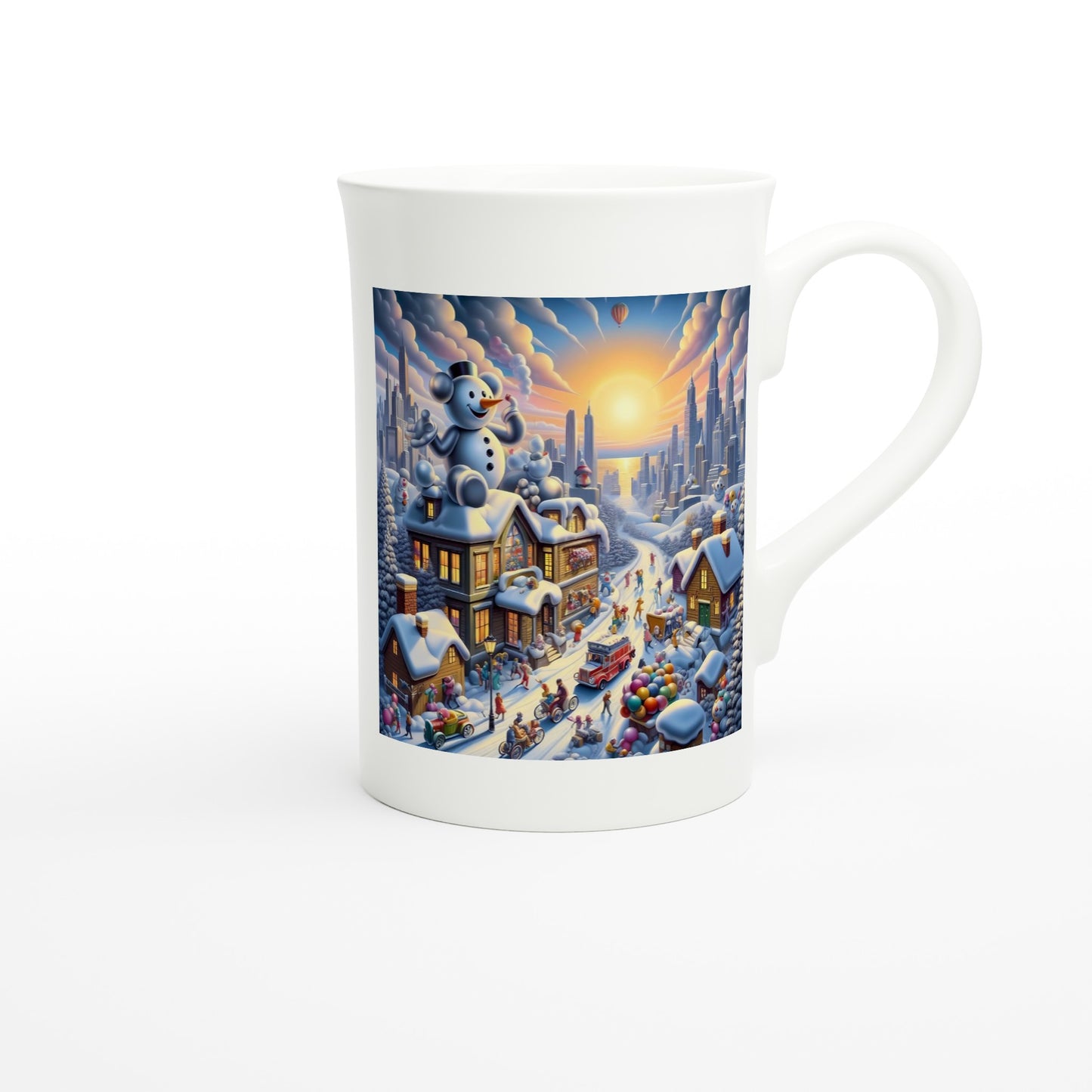 White 10oz Porcelain Slim Mug - Winter 152