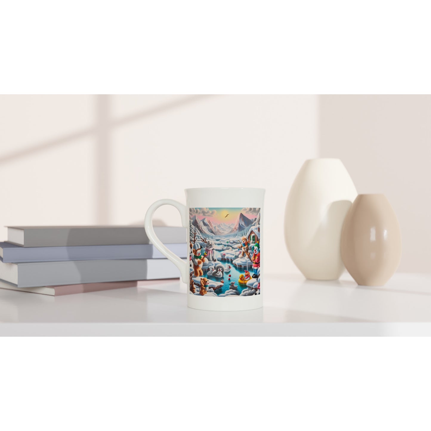 White 10oz Porcelain Slim Mug - Winter 150