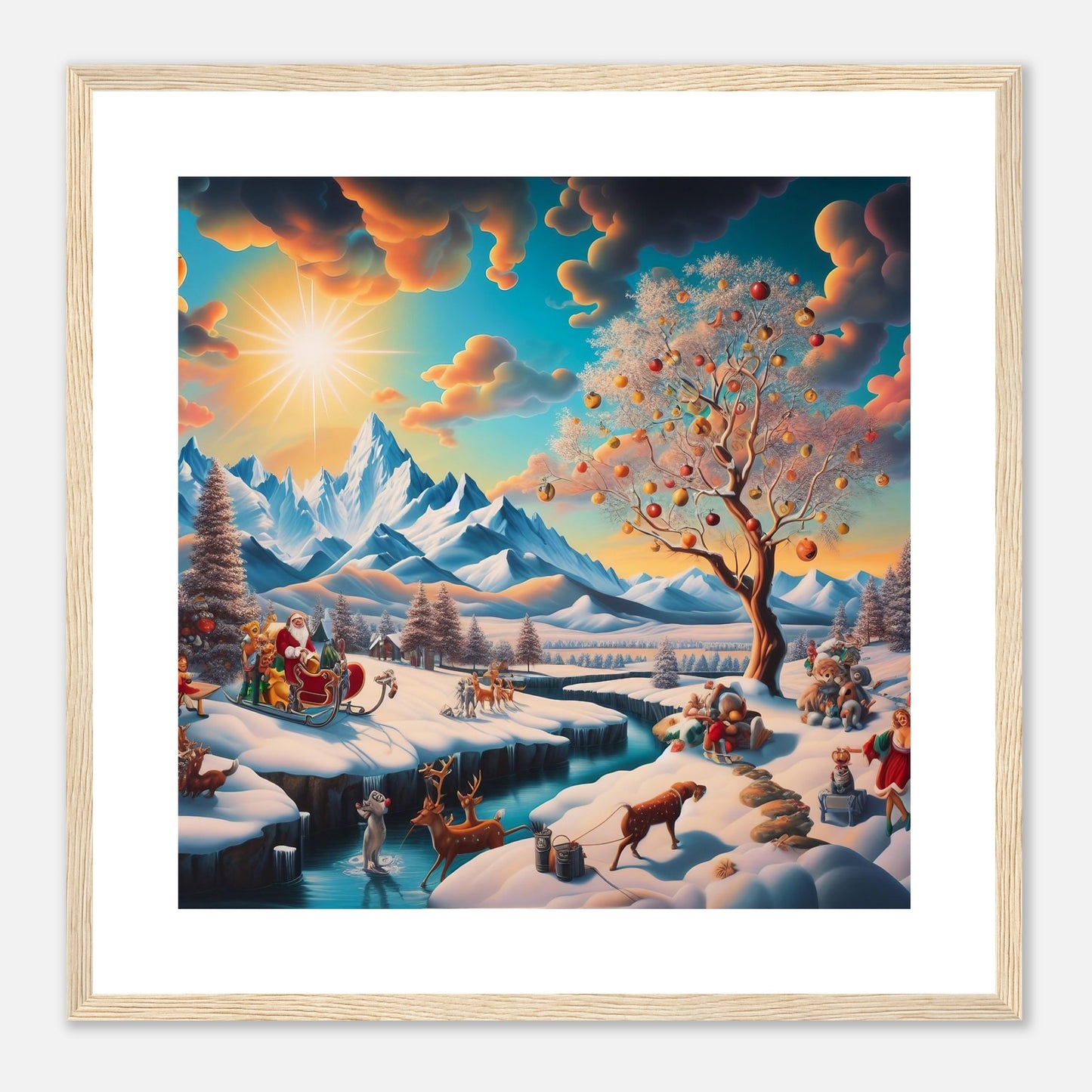 Wall Art - Winter 26 - Santa Claus and a tree