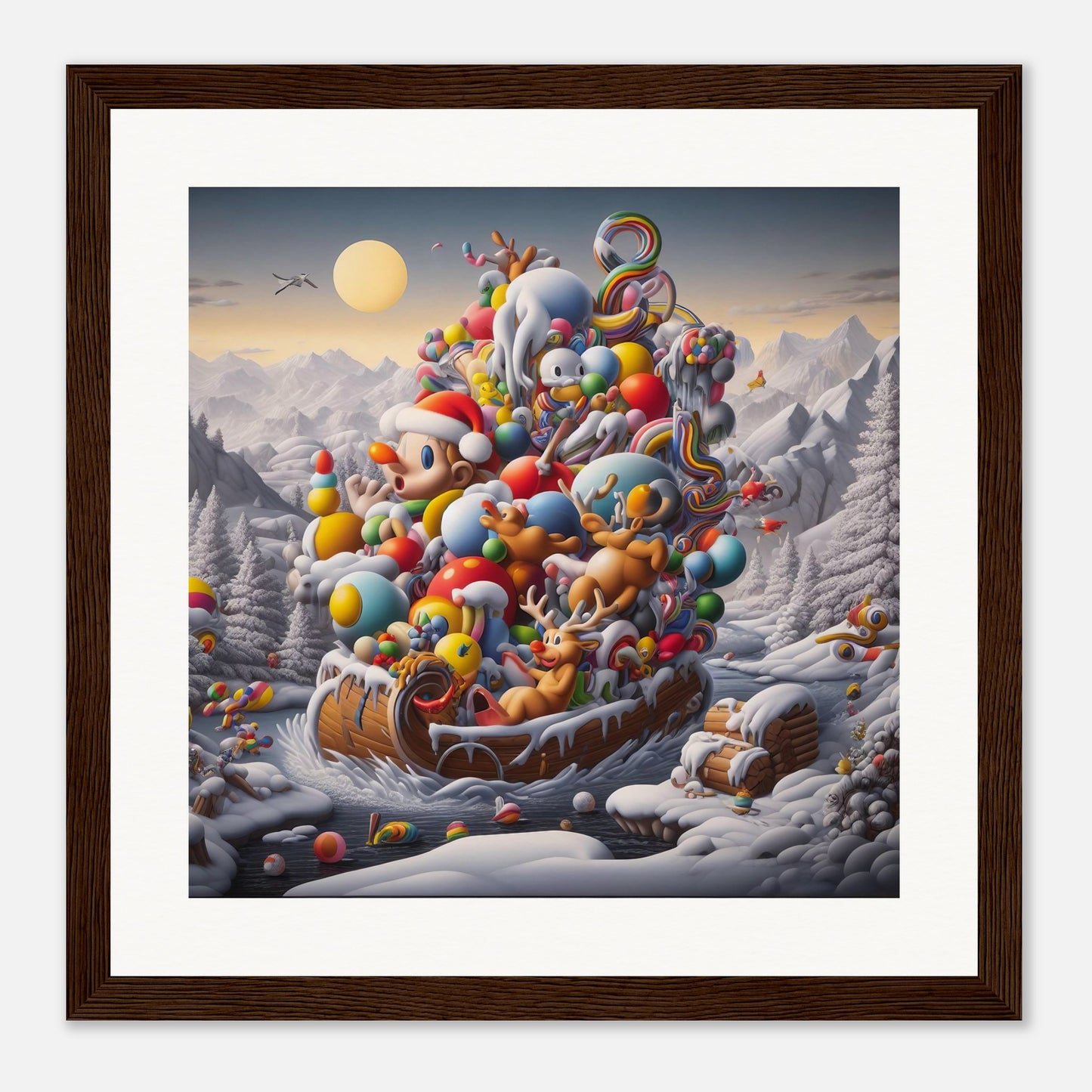 Wall Art - Winter 59 - Boy, Sleigh, Toys