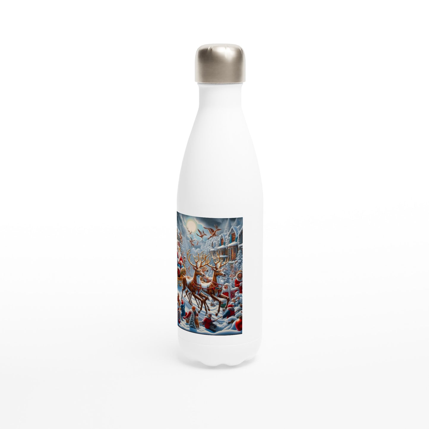 White 17oz Stainless Steel Water Bottle - Winter 246