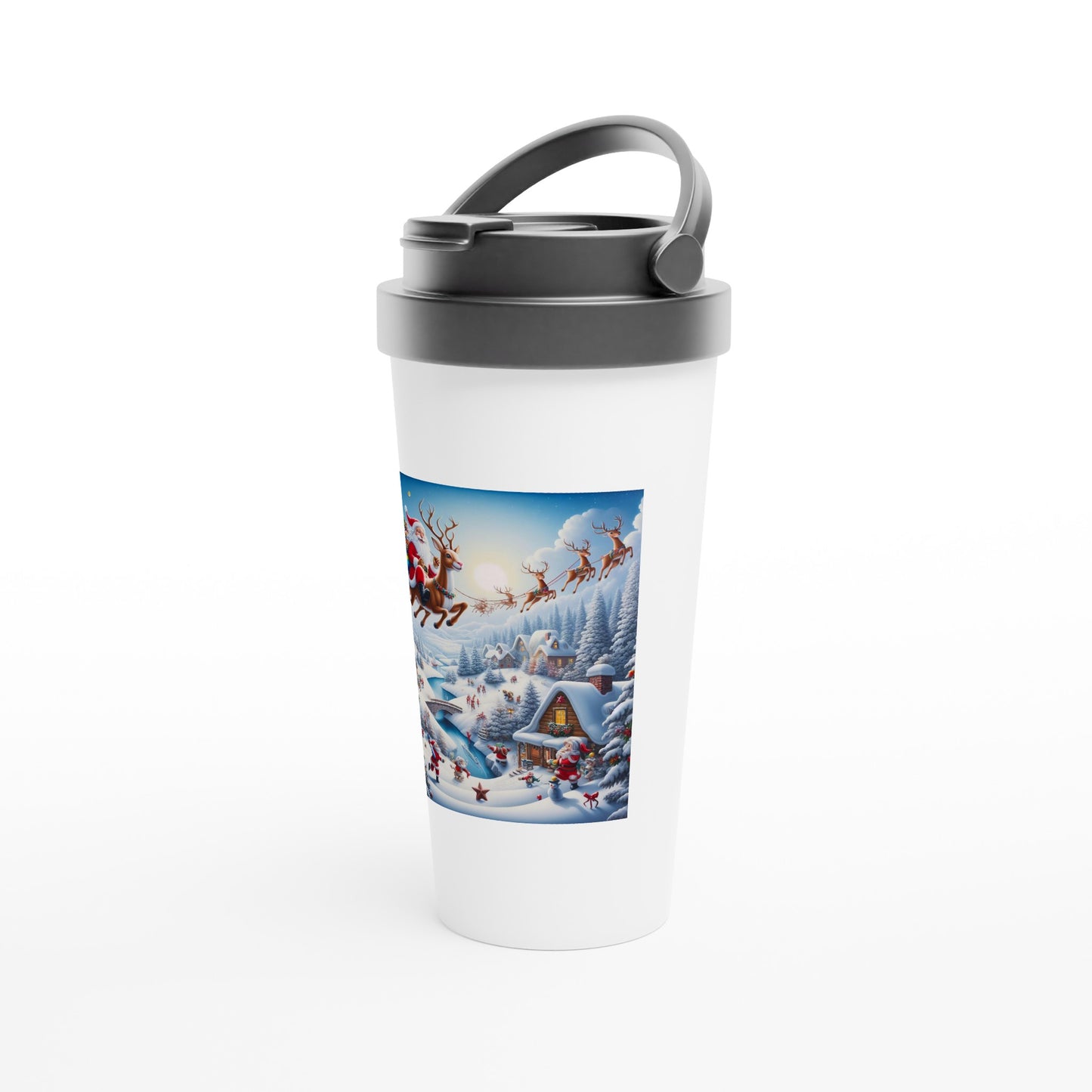 White 15oz Stainless Steel Travel Mug - Winter 57