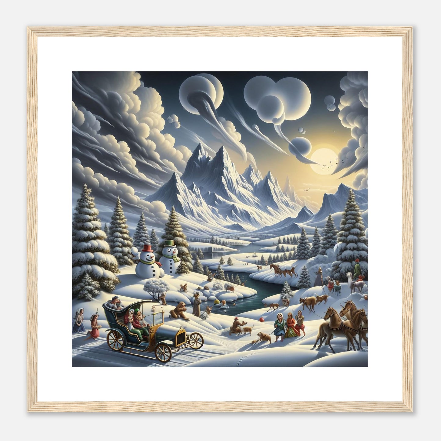 Wall Art - Winter 3 - Car, river, mountains