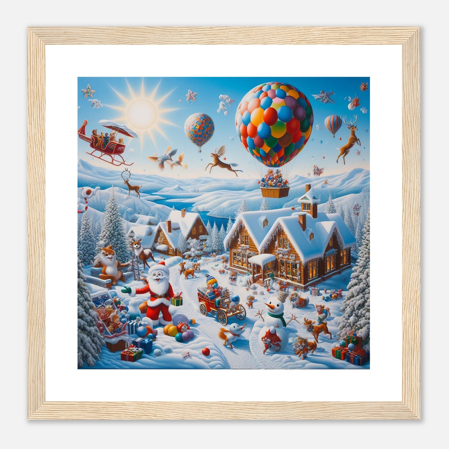 Wall Art - Winter 40 - Hot air balloon and snowman