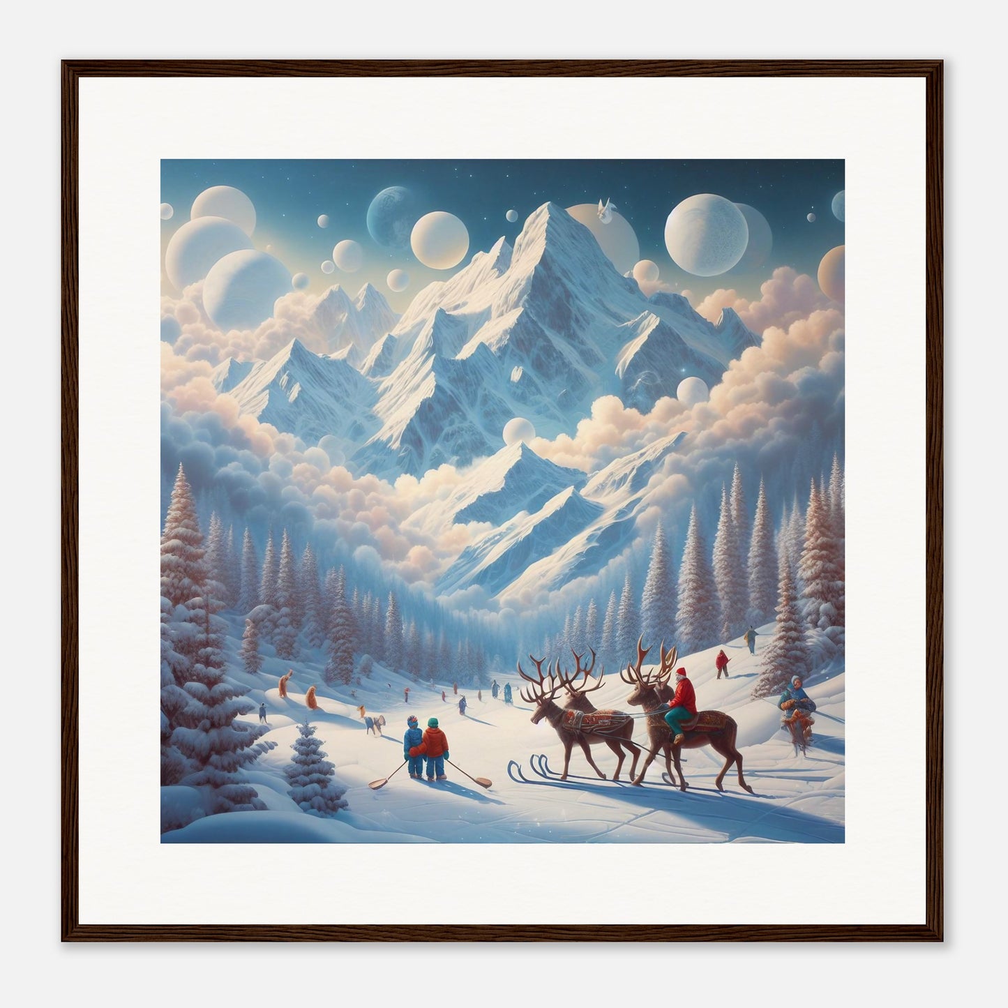 Wall Art - Winter 34 - Deer and planets