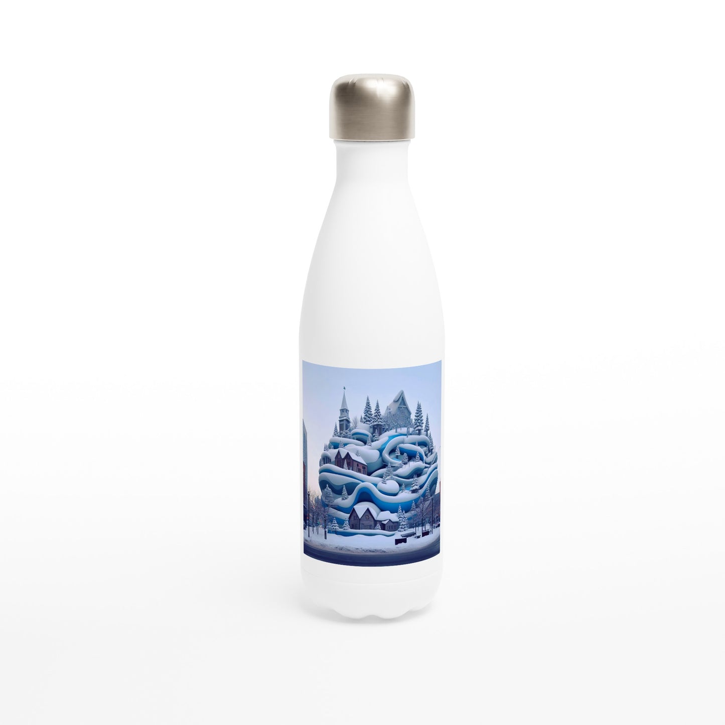 White 17oz Stainless Steel Water Bottle - Winter 209