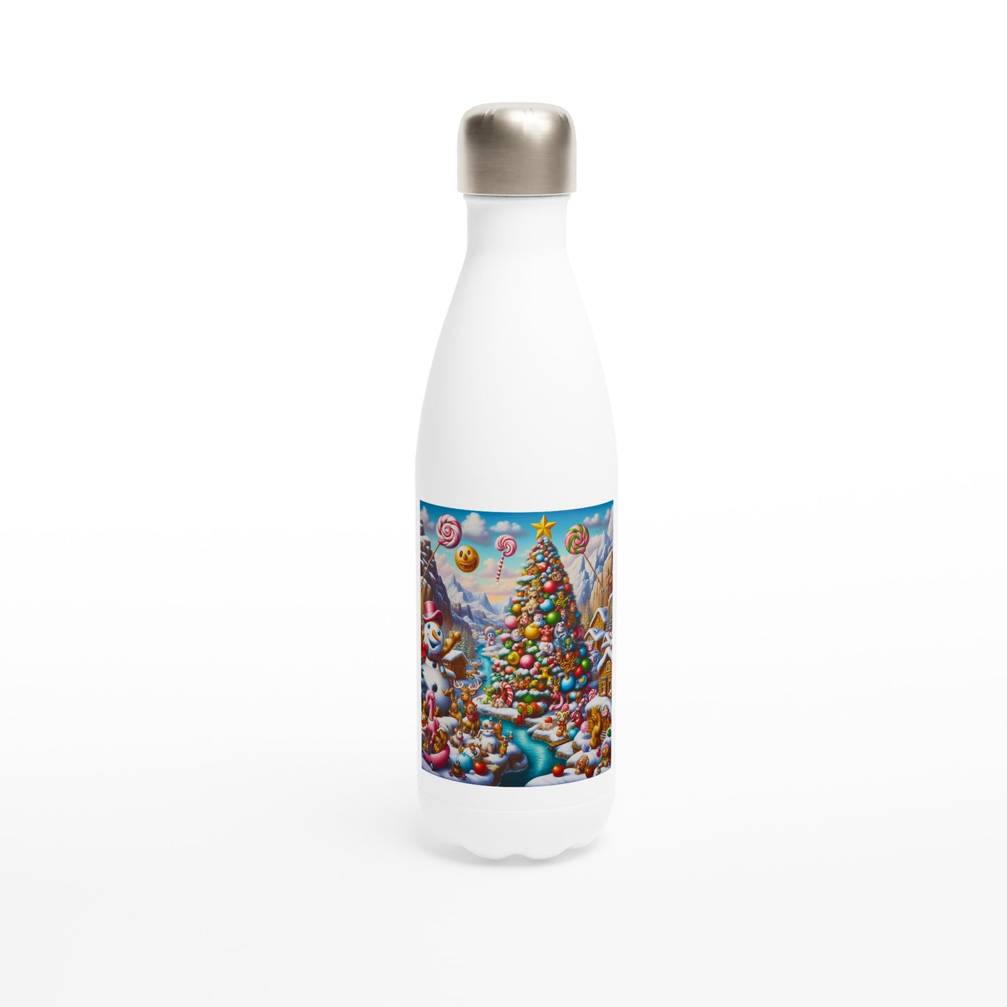White 17oz Stainless Steel Water Bottle - Winter 196