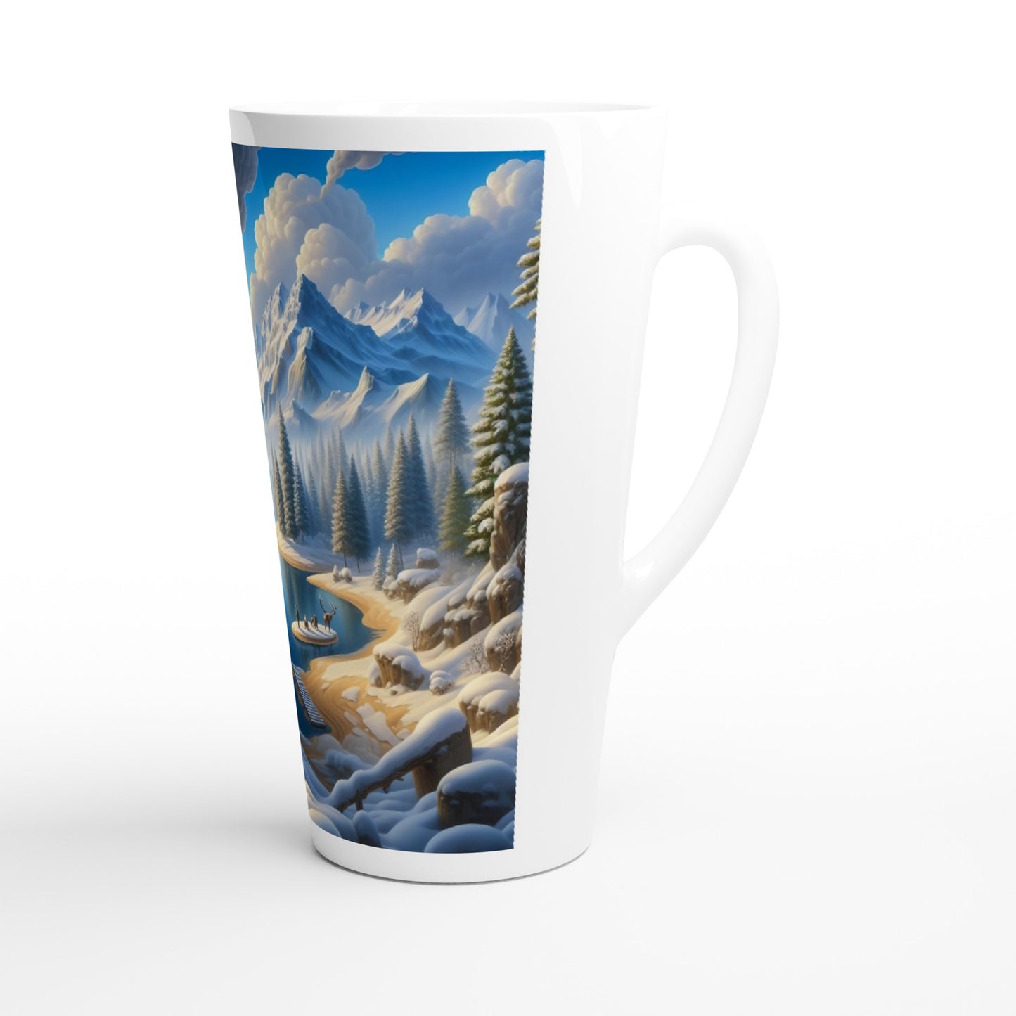 White Latte 17oz Ceramic Mug - Winter 163