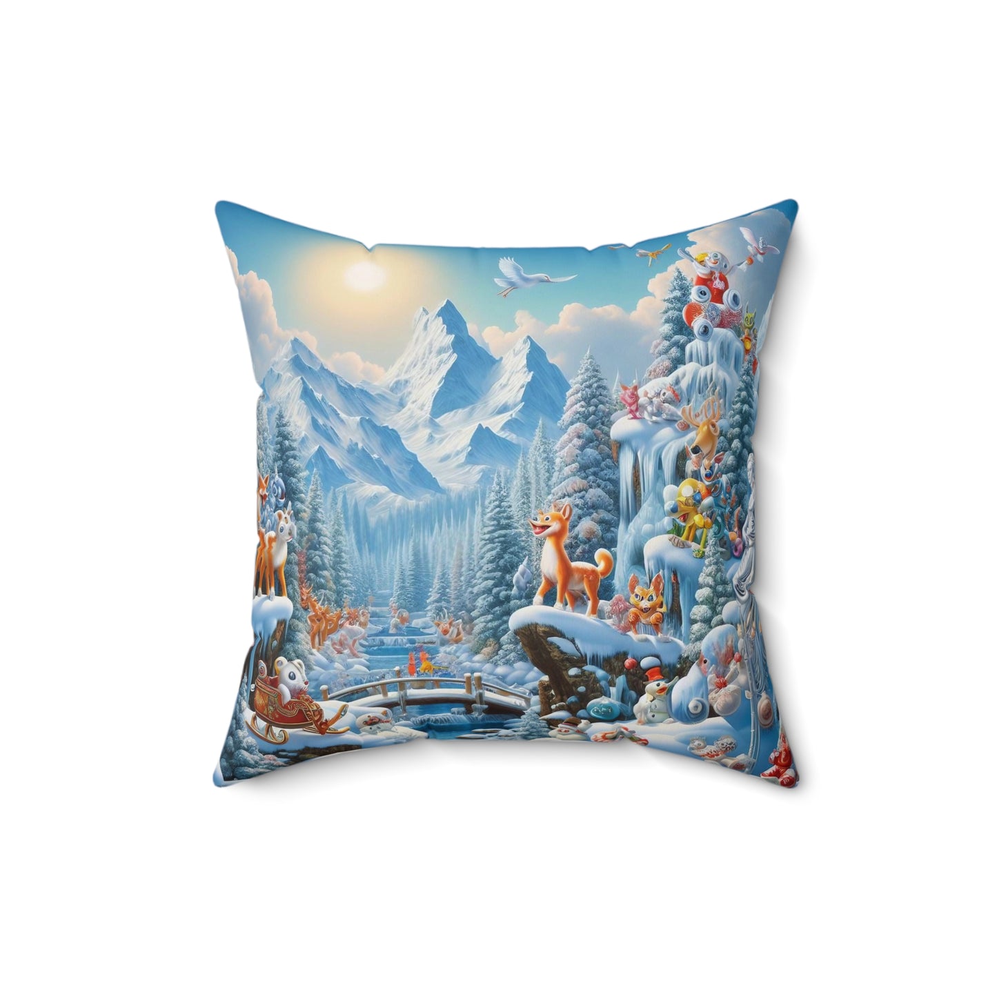 Spun Polyester Square Pillow - Winter 234