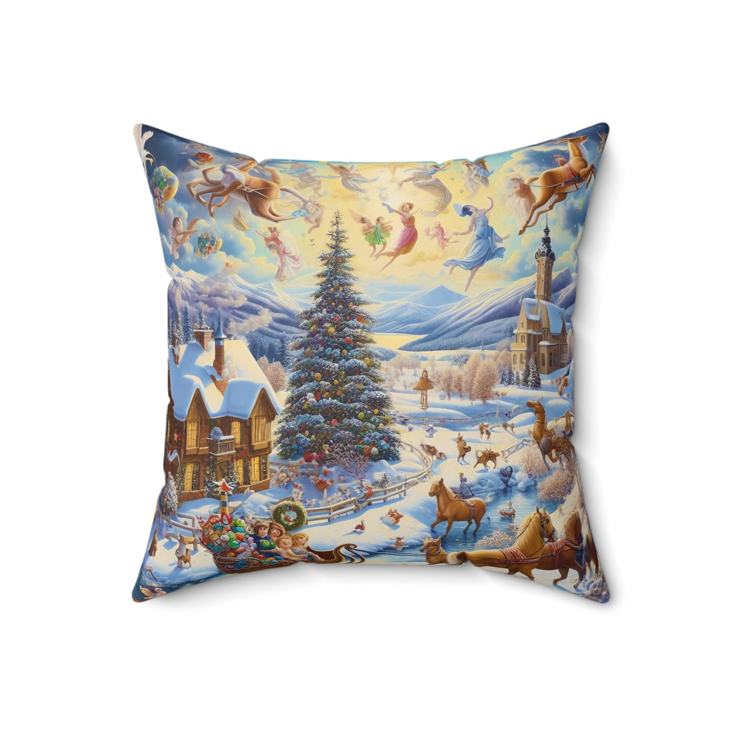 Spun Polyester Square Pillow - Winter 197