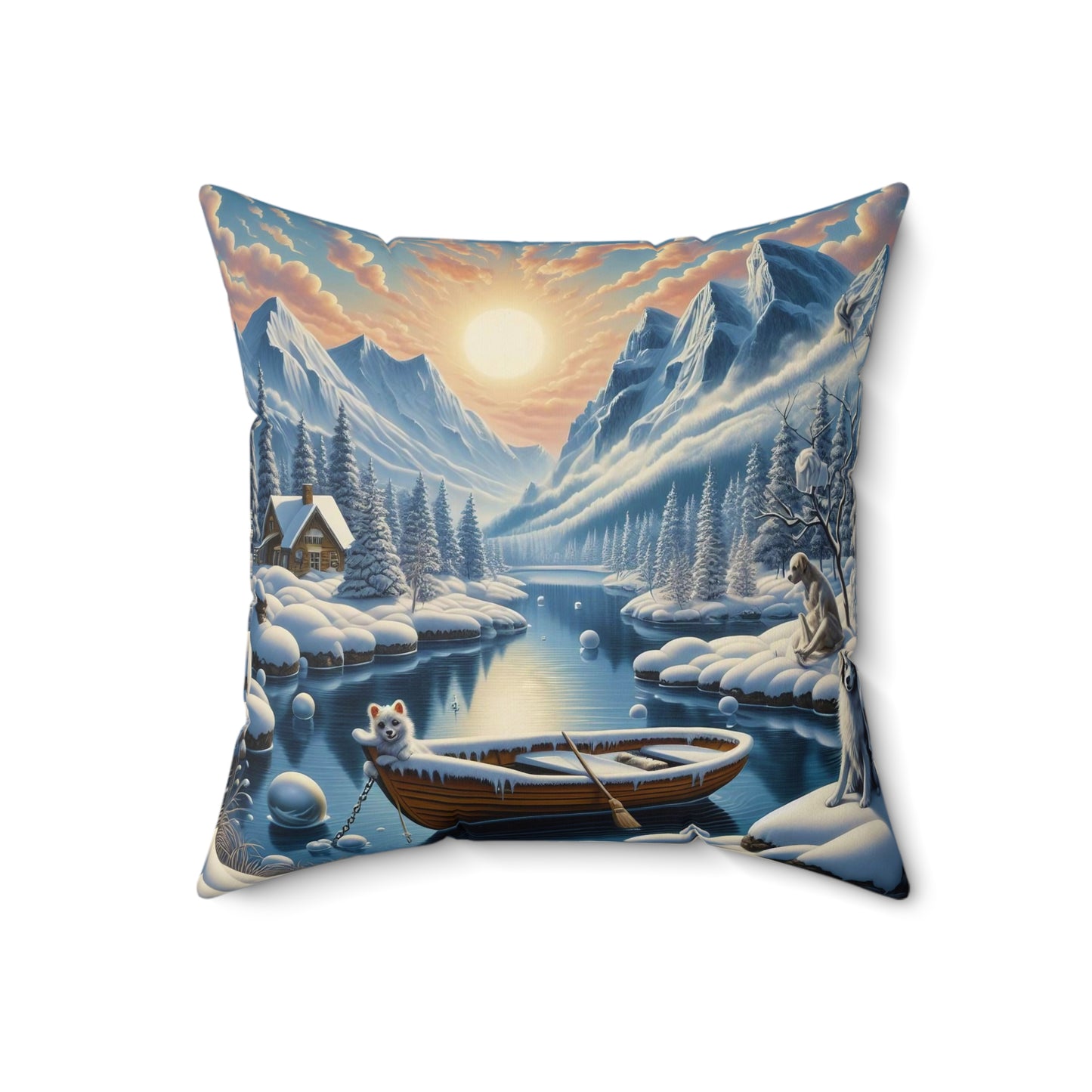 Spun Polyester Square Pillow - Winter 201