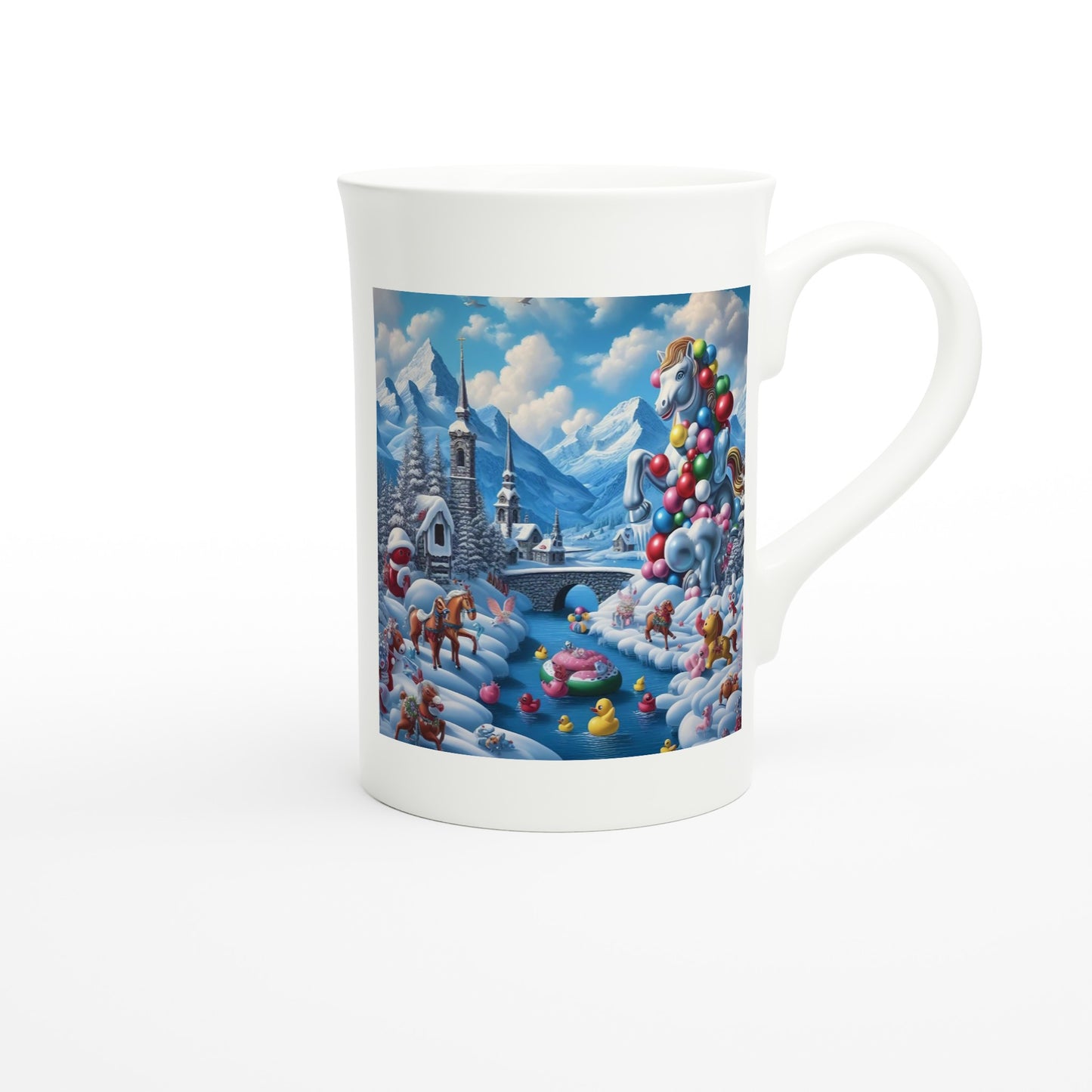 White 10oz Porcelain Slim Mug - Winter 153