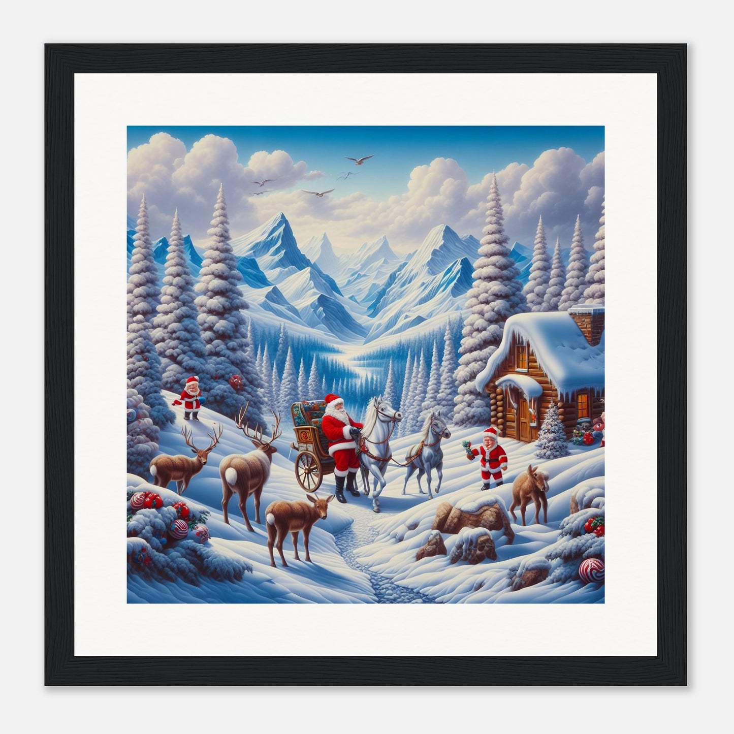 Wall Art - Winter 55 - Santa Claus and horses