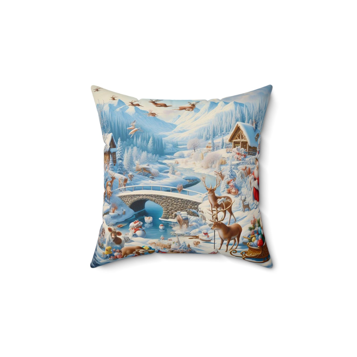 Spun Polyester Square Pillow - Winter 172