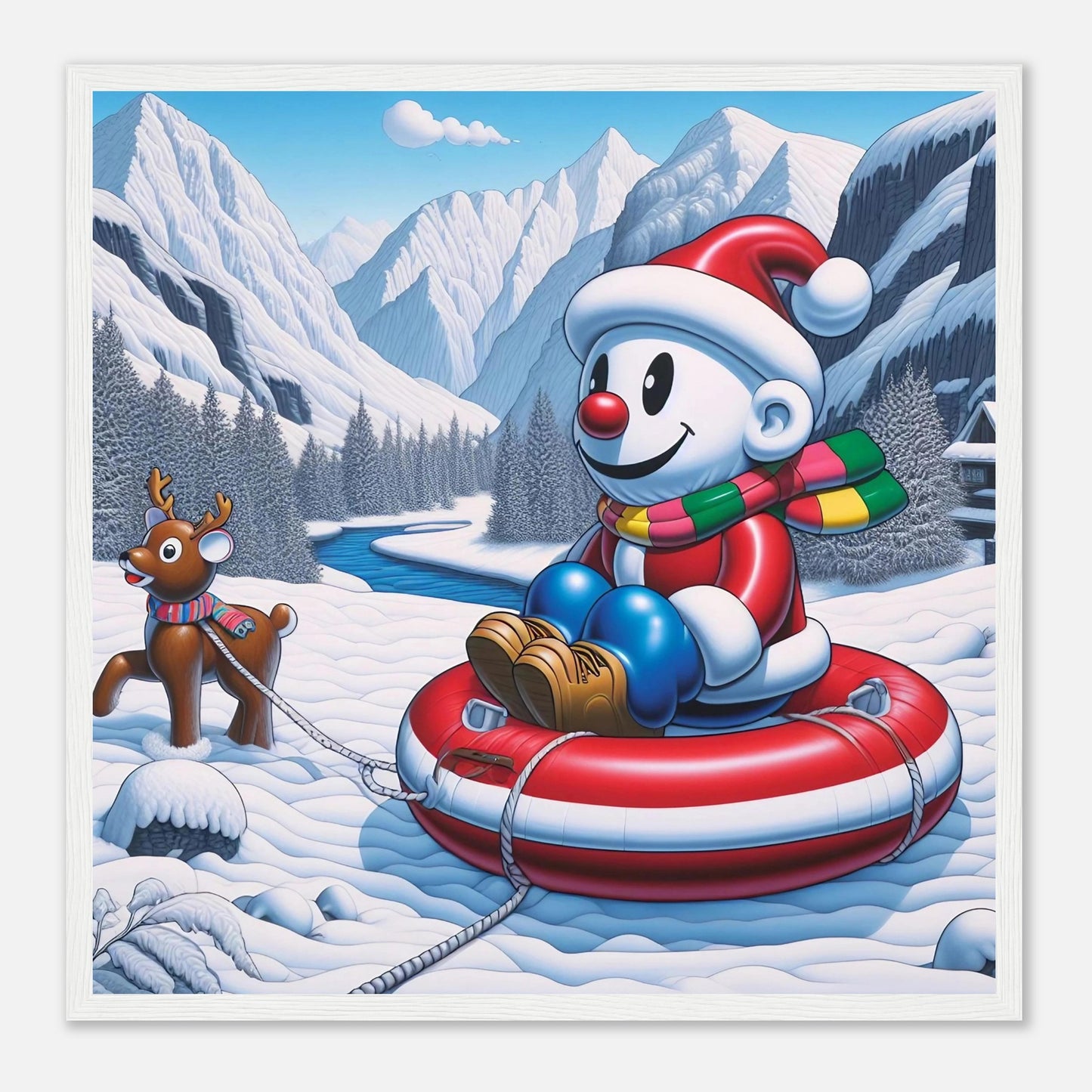 Wall art - Snowman with reindeer