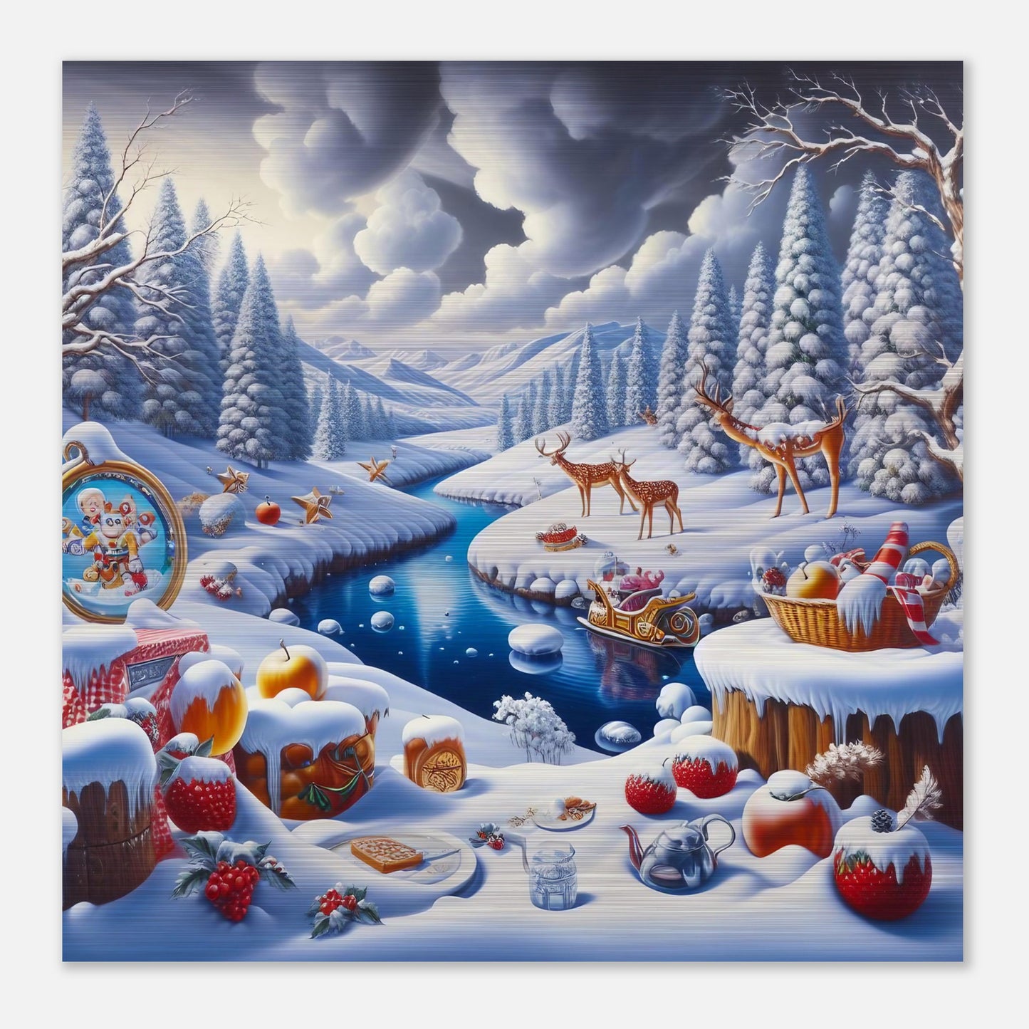 Wall Art - Winter 60 - Fruits and a river