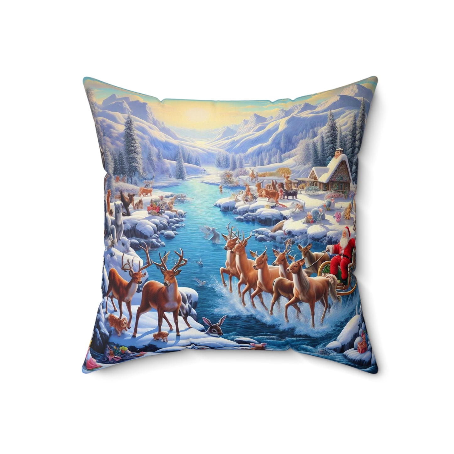 Spun Polyester Square Pillow - Winter 170