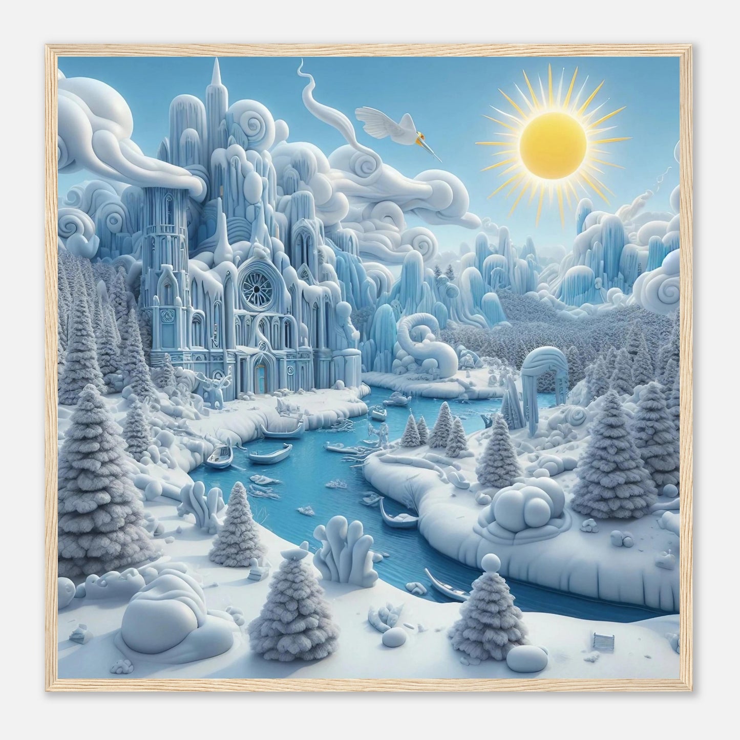 Wall art - Frozen Castle by a river