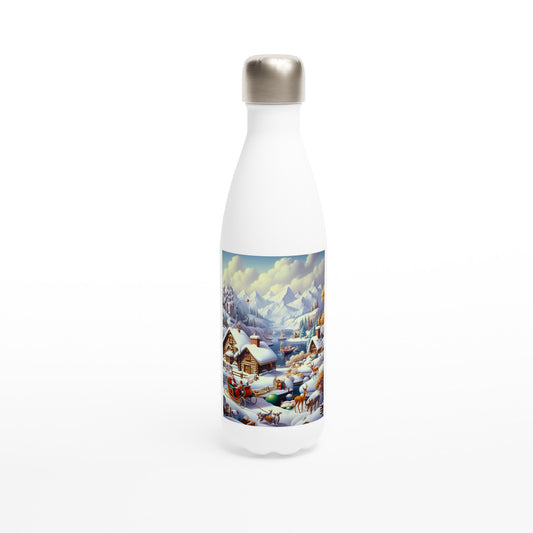 White 17oz Stainless Steel Water Bottle - Winter 177