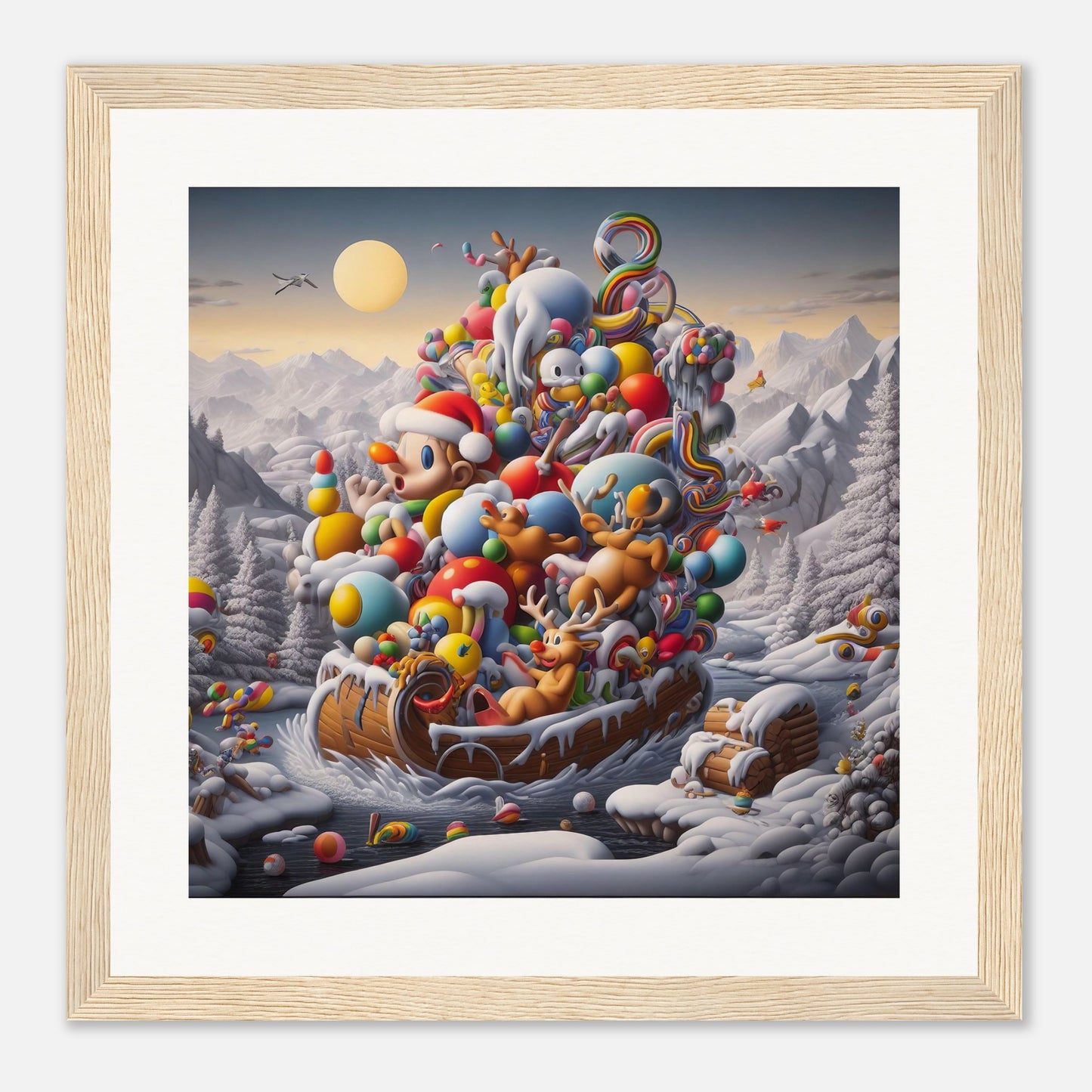 Wall Art - Winter 59 - Boy, Sleigh, Toys