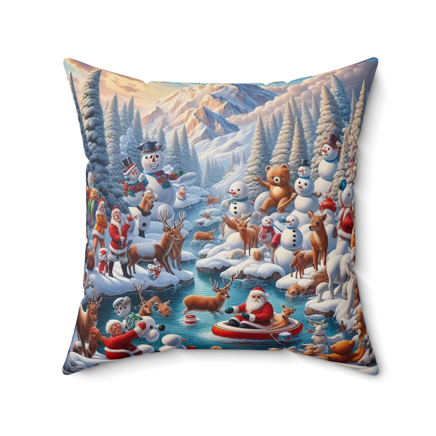 Spun Polyester Square Pillow - Winter 138