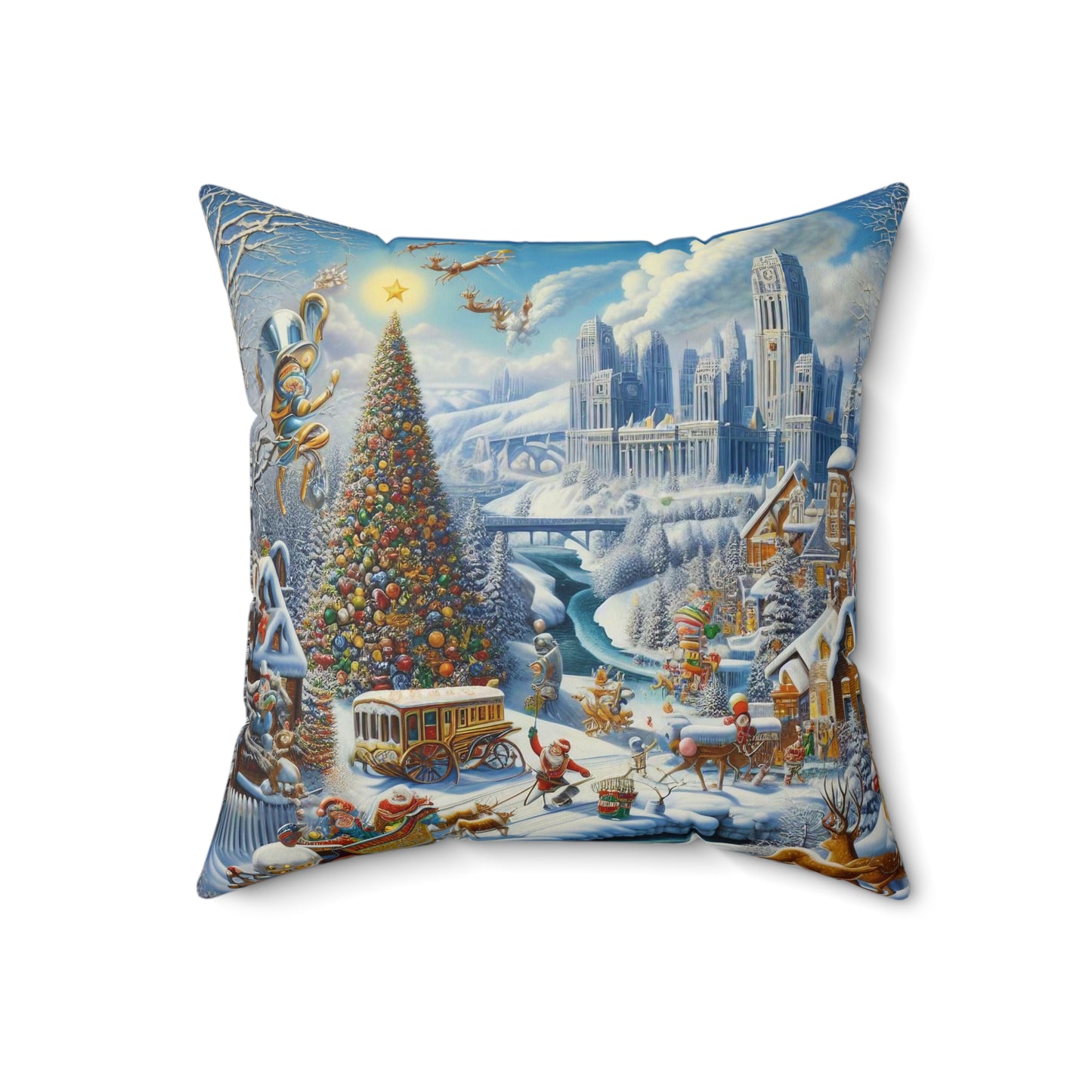 Spun Polyester Square Pillow - Winter 228