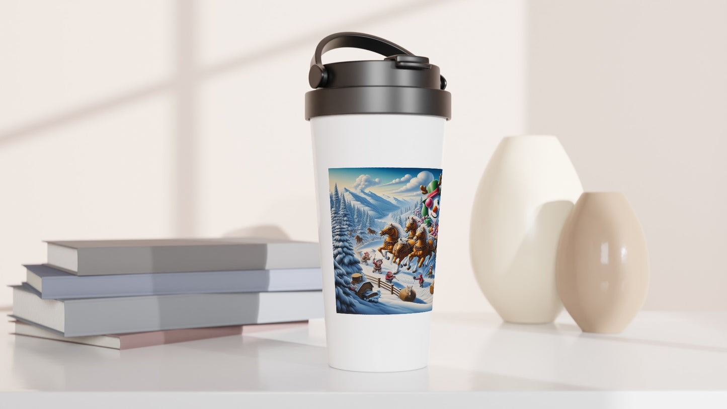 White 15oz Stainless Steel Travel Mug - Winter 63