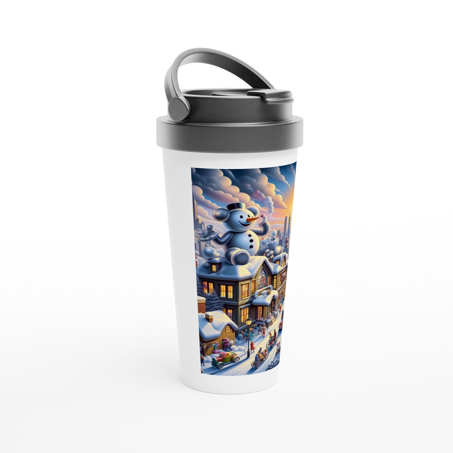 White 15oz Stainless Steel Travel Mug - Winter 152