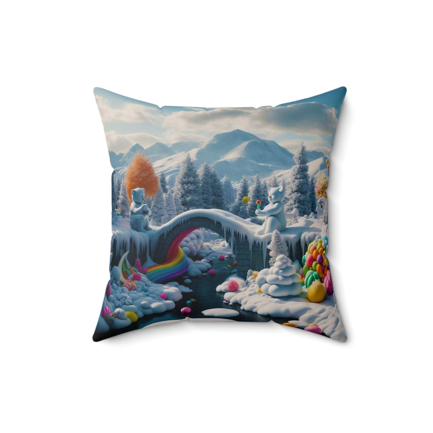 Spun Polyester Square Pillow - Winter 206