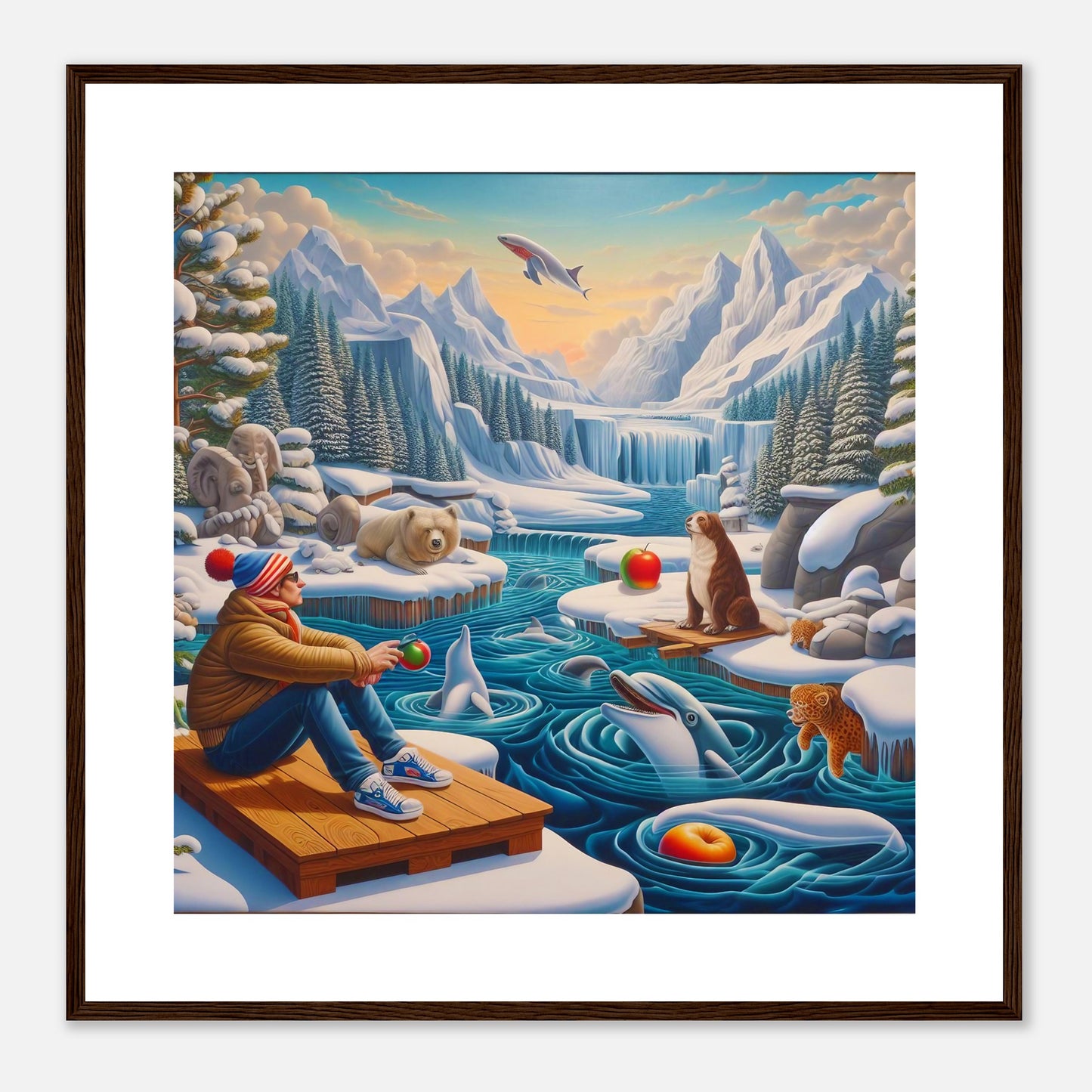 Wall Art - Winter 64 - Man by the river