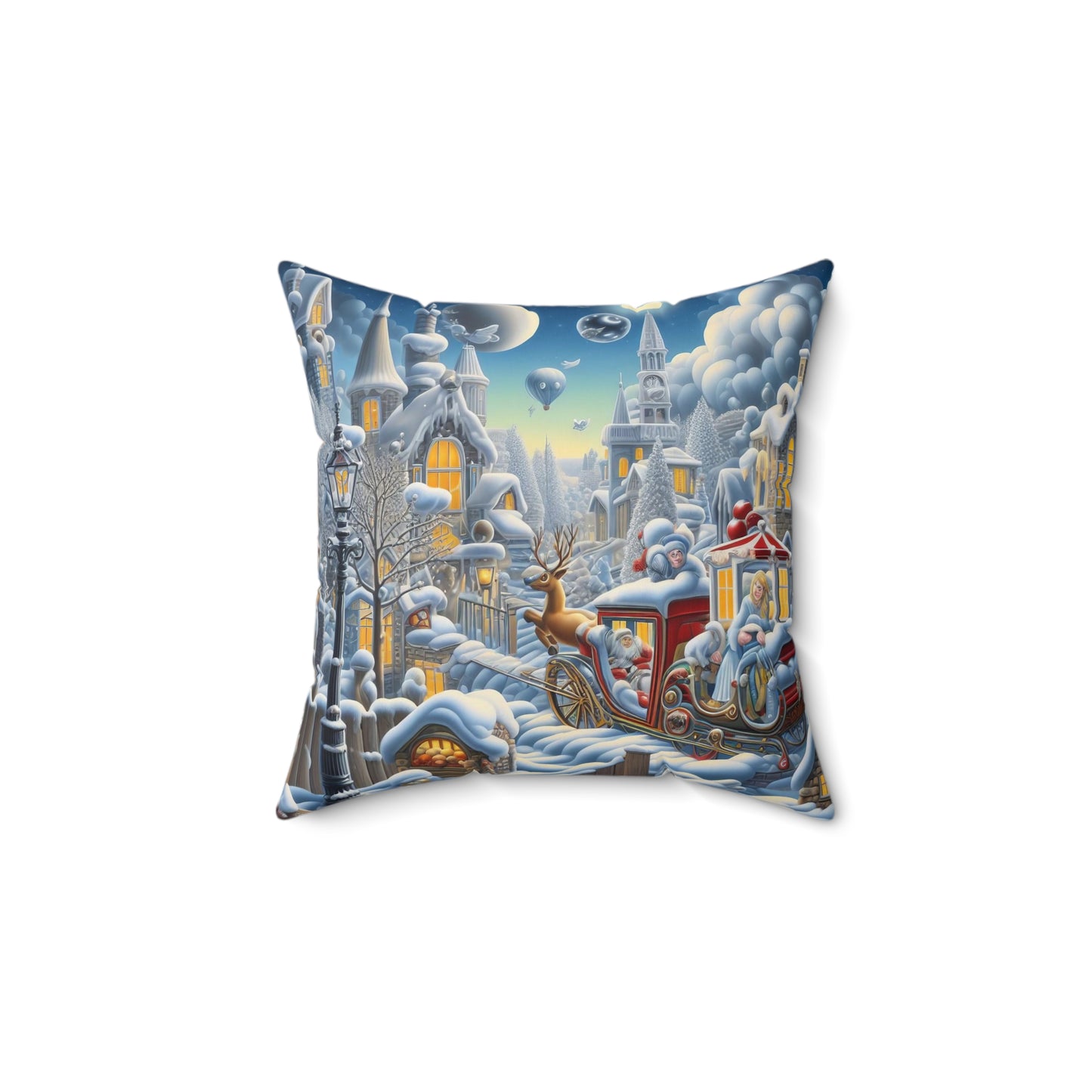 Spun Polyester Square Pillow - Winter 194