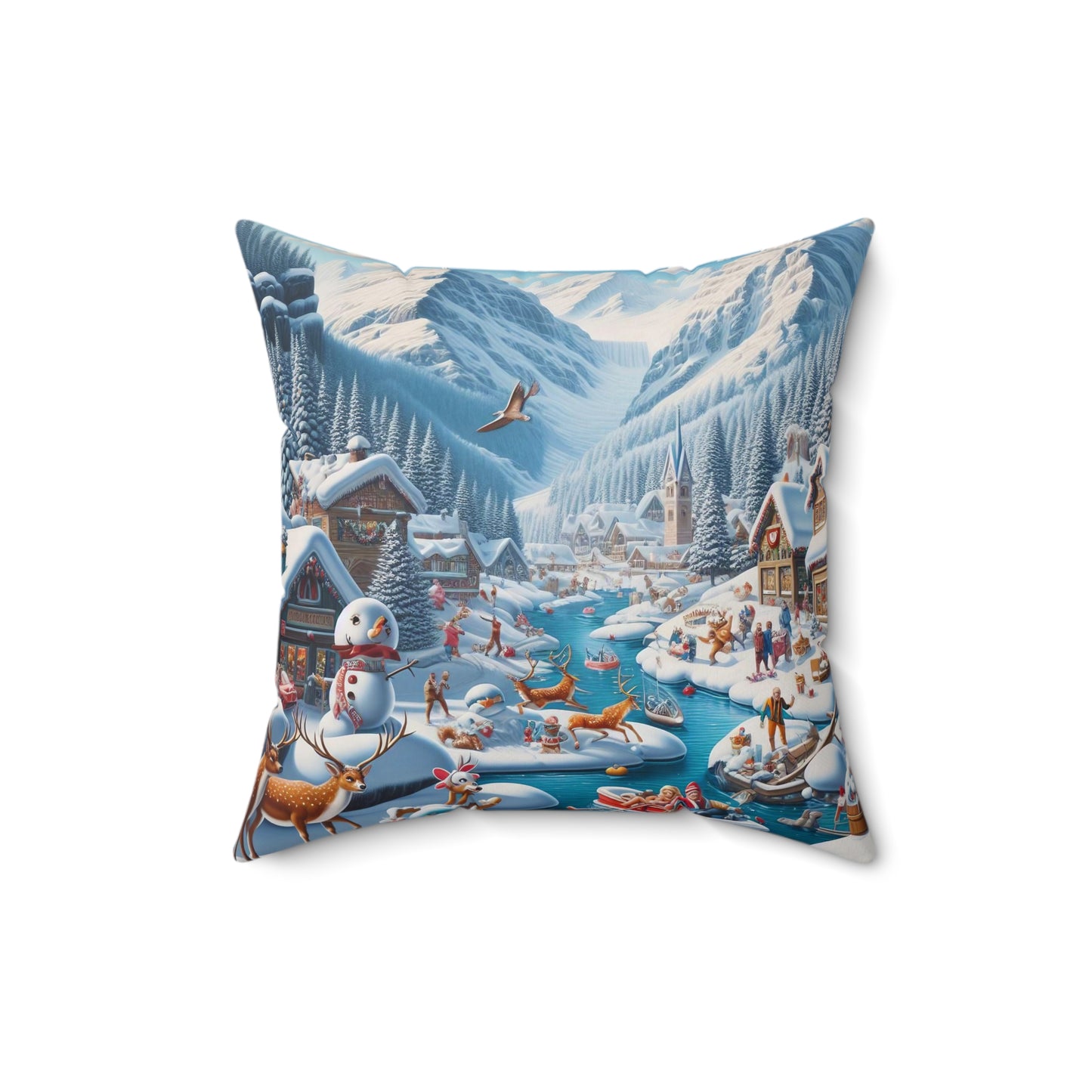 Spun Polyester Square Pillow - Winter 232