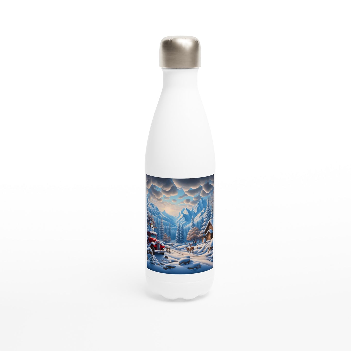 White 17oz Stainless Steel Water Bottle - Winter 221