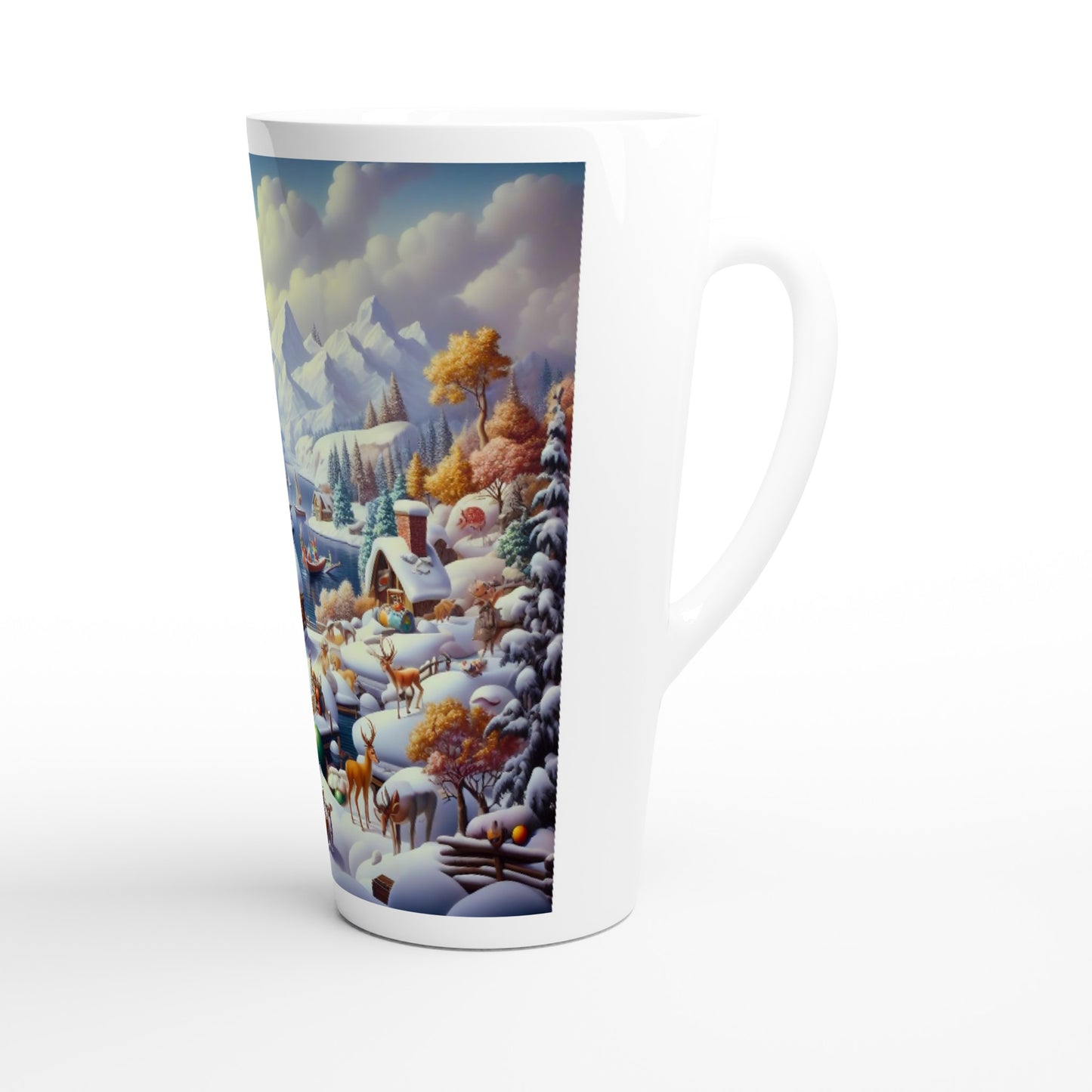 White Latte 17oz Ceramic Mug - Winter 177