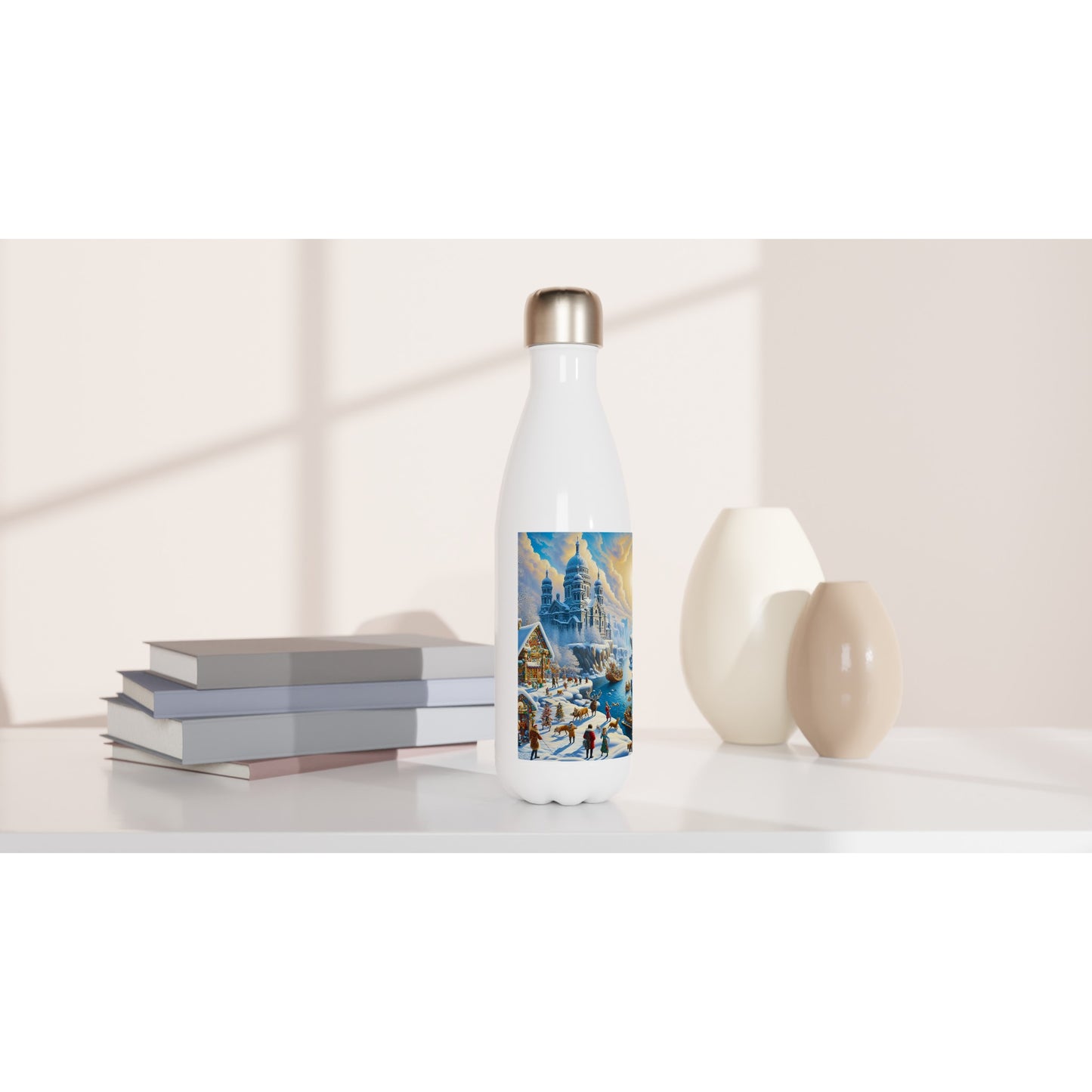 White 17oz Stainless Steel Water Bottle - Winter 154