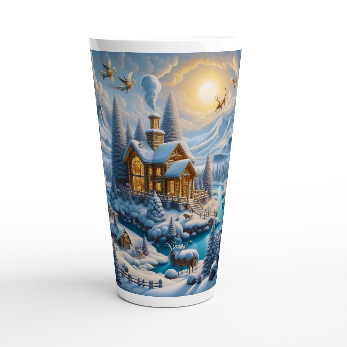 White Latte 17oz Ceramic Mug - Winter 176