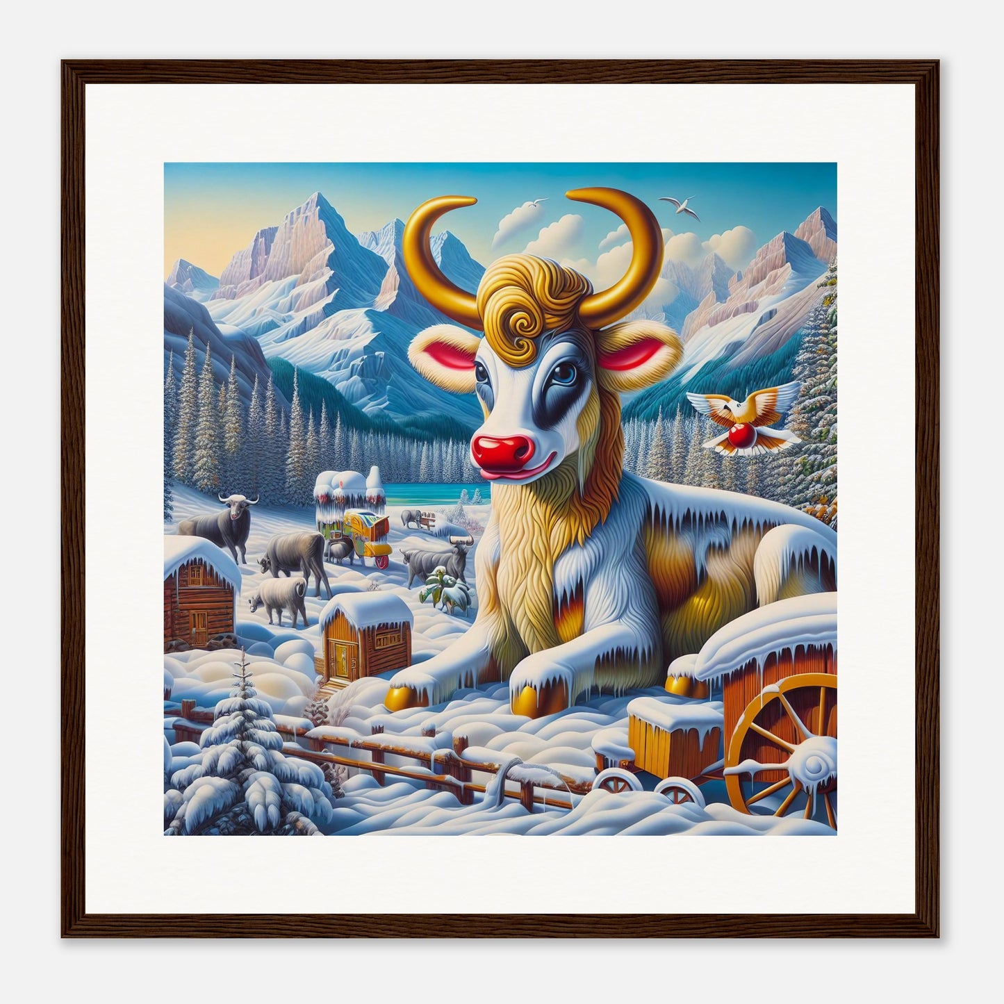 Wall Art - Winter 70 - Sitting cow