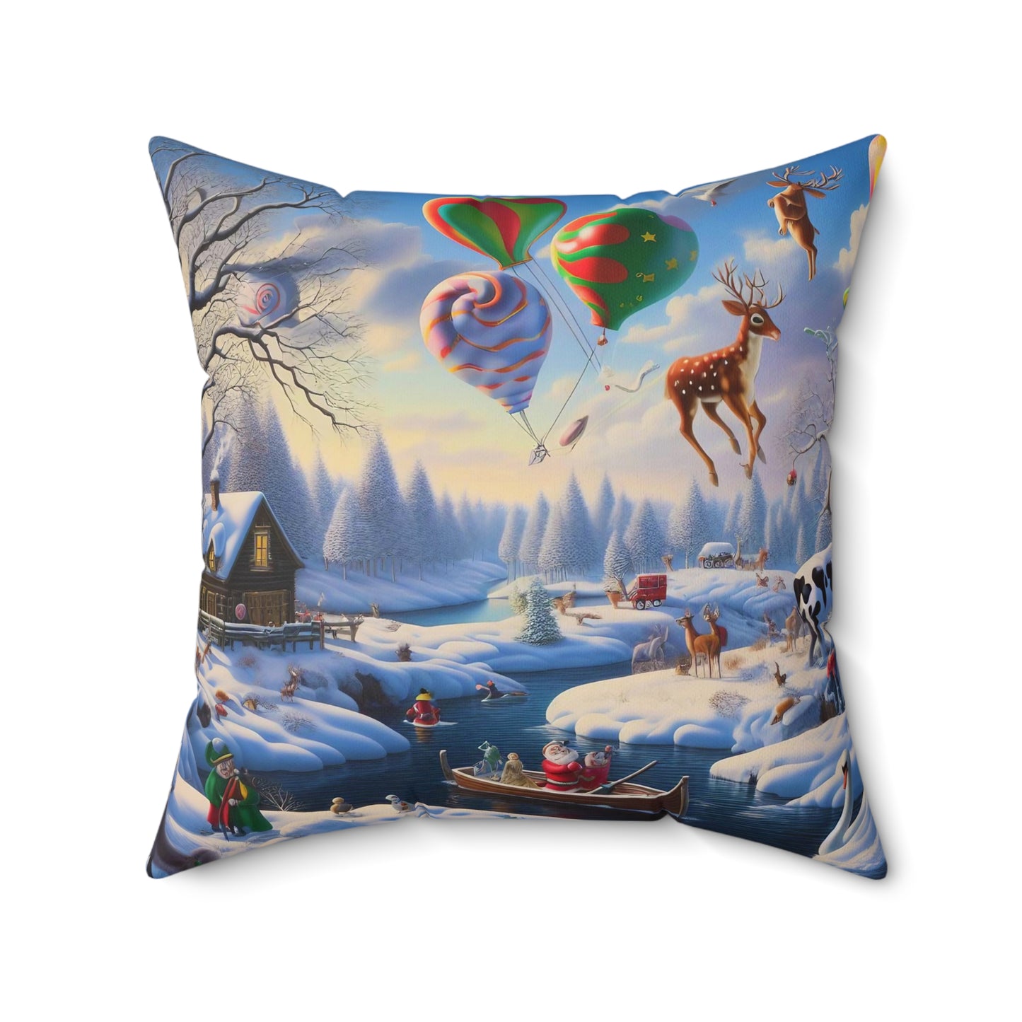 Spun Polyester Square Pillow - Winter 222