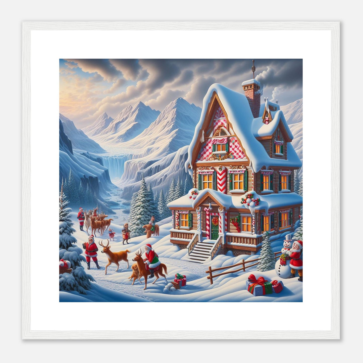 Wall Art - Winter 56 - Cottage and deer