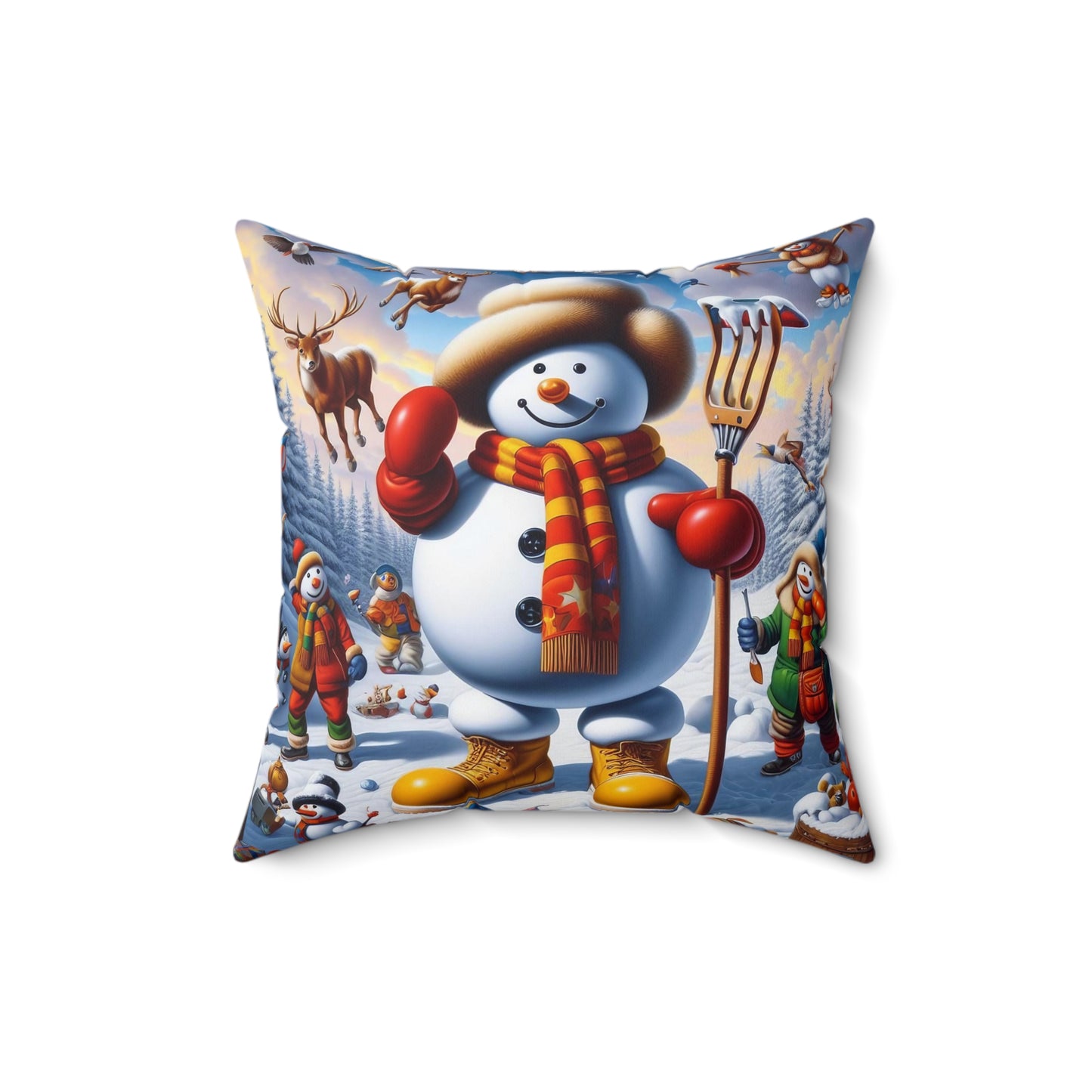 Spun Polyester Square Pillow - Winter 218