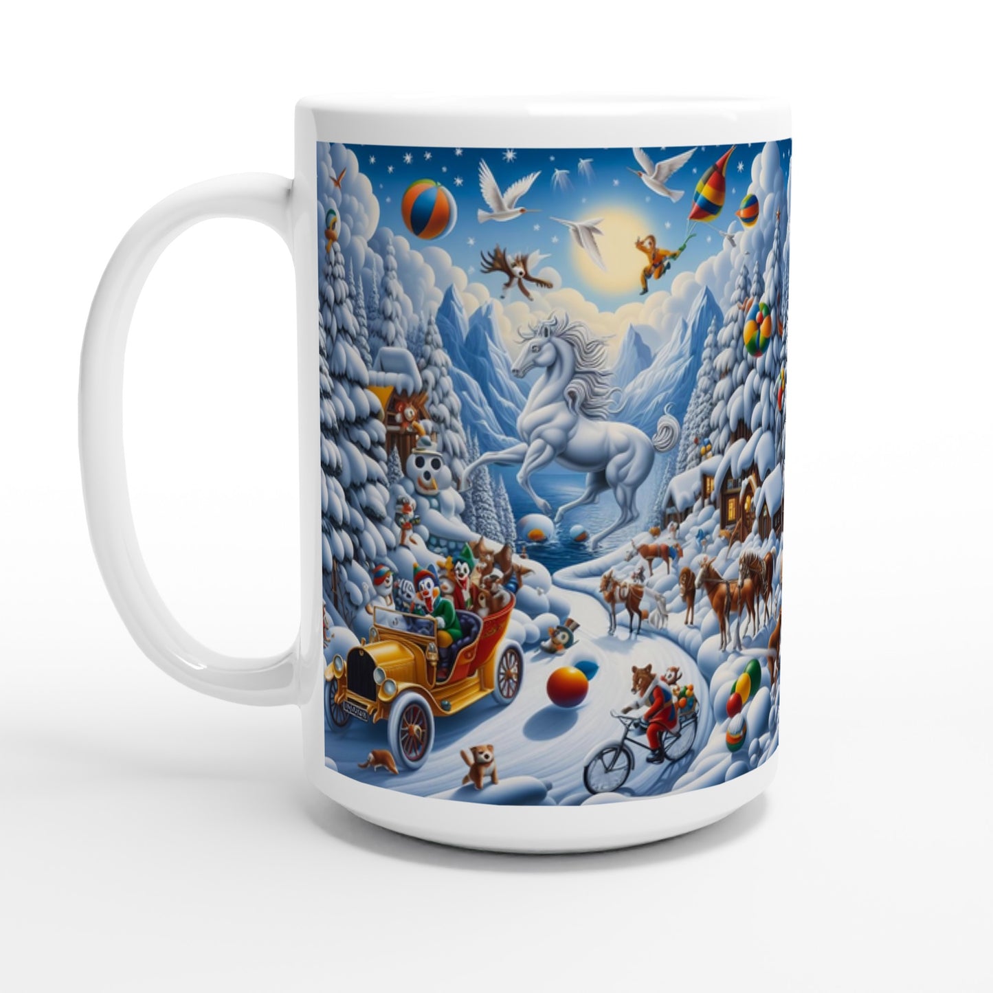 White 15oz Ceramic Mug  - Winter 161