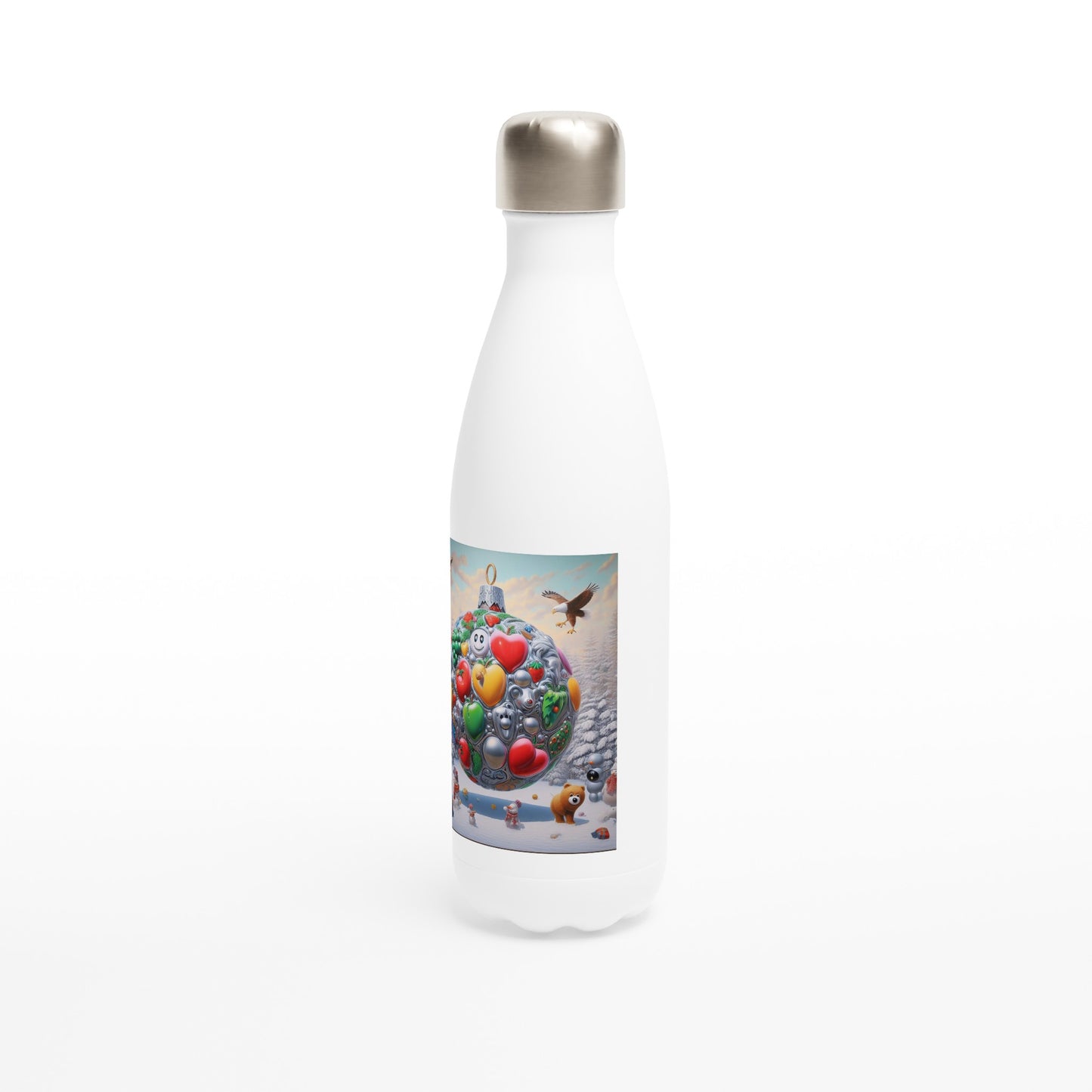 White 17oz Stainless Steel Water Bottle - Winter 67