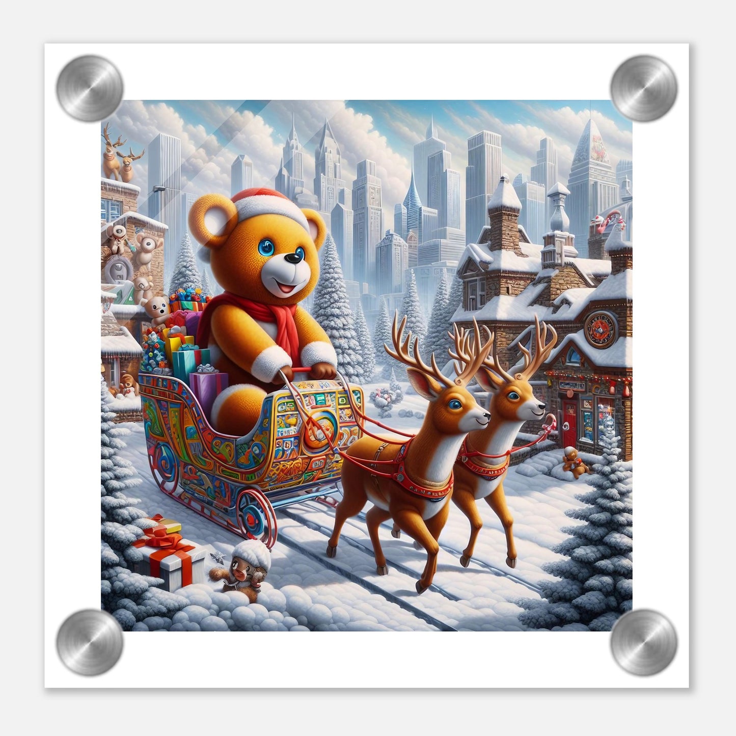 Wall Art - Winter 46 - Bear and reindeer