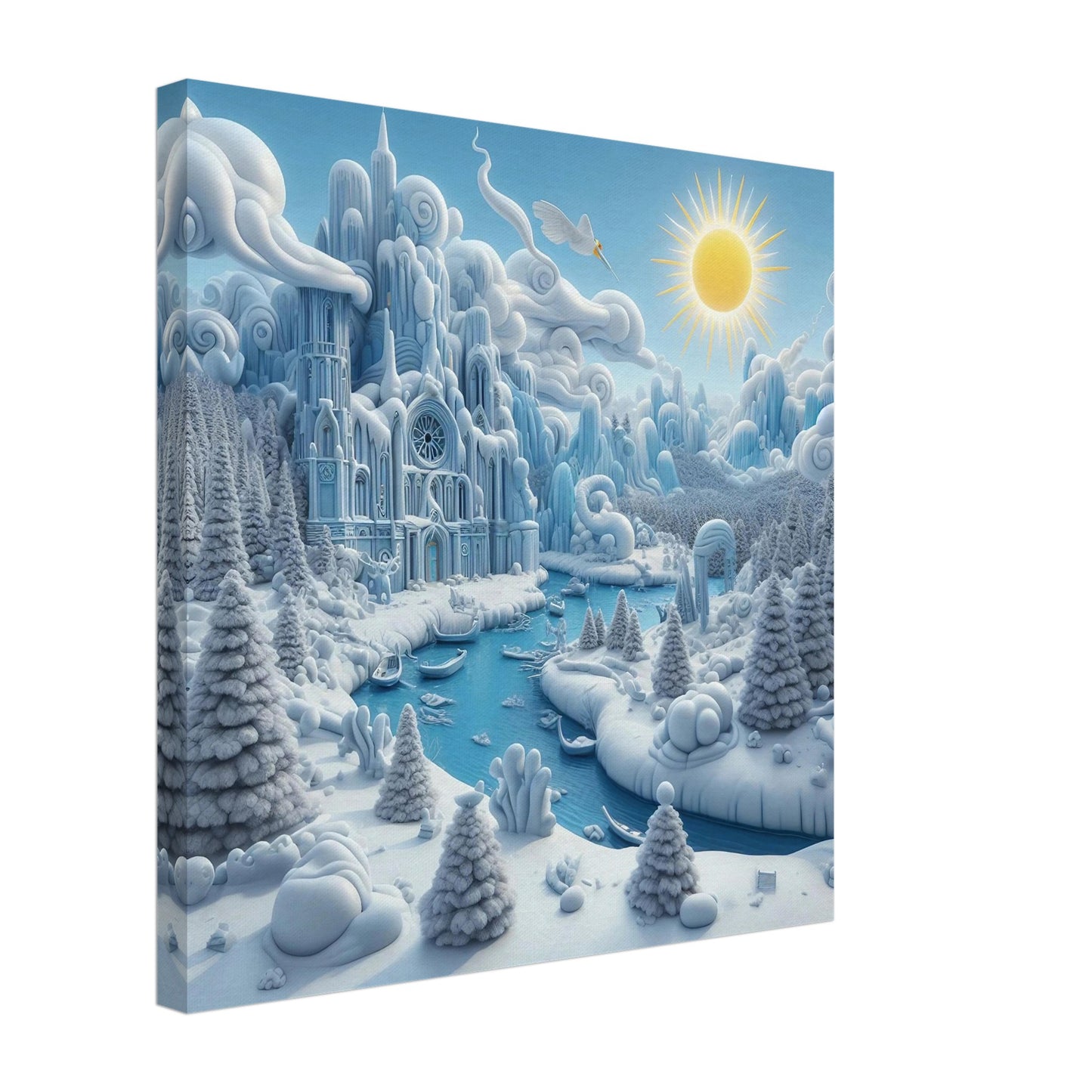 Wall art - Frozen Castle by a river